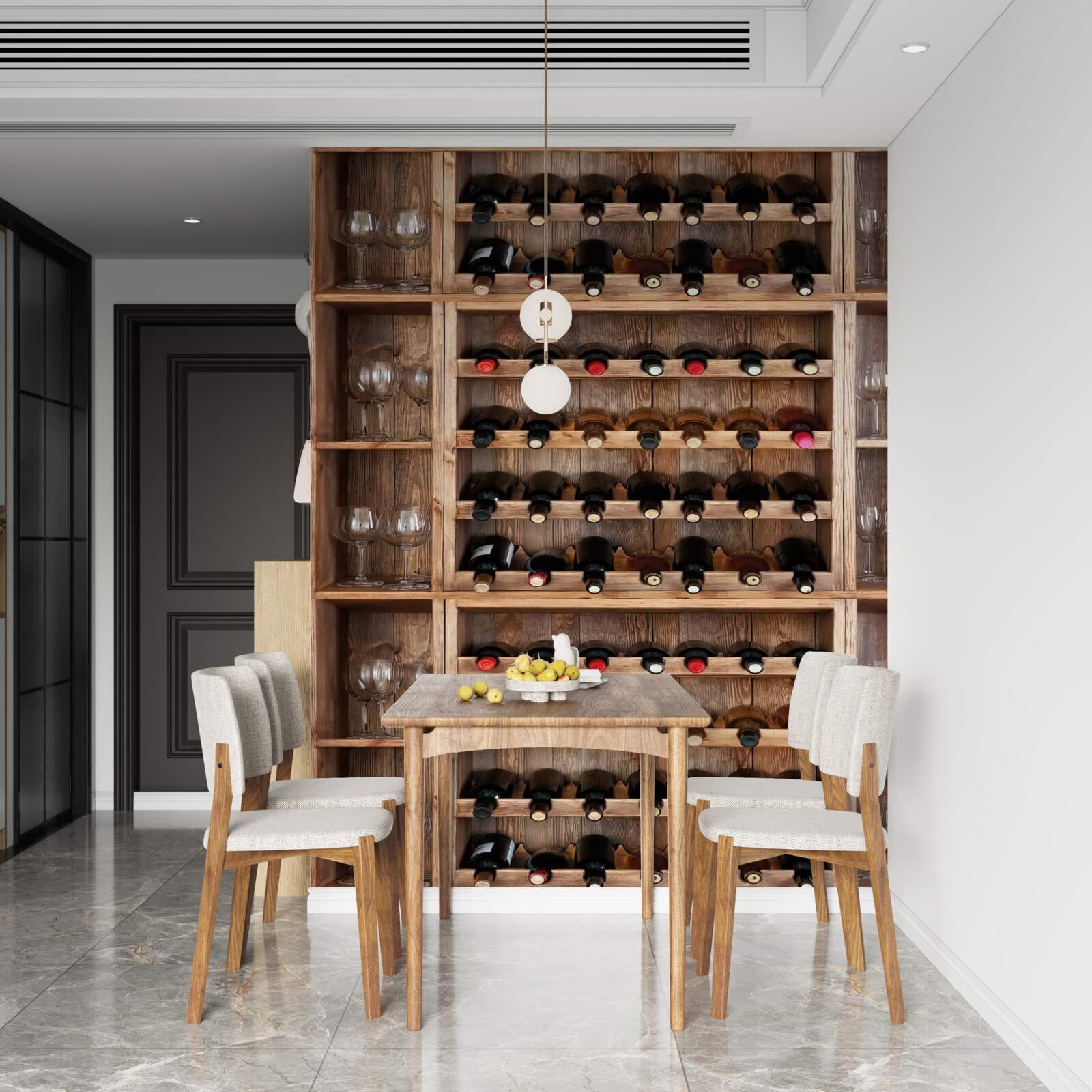 Fototapet bar cu pahare de vin