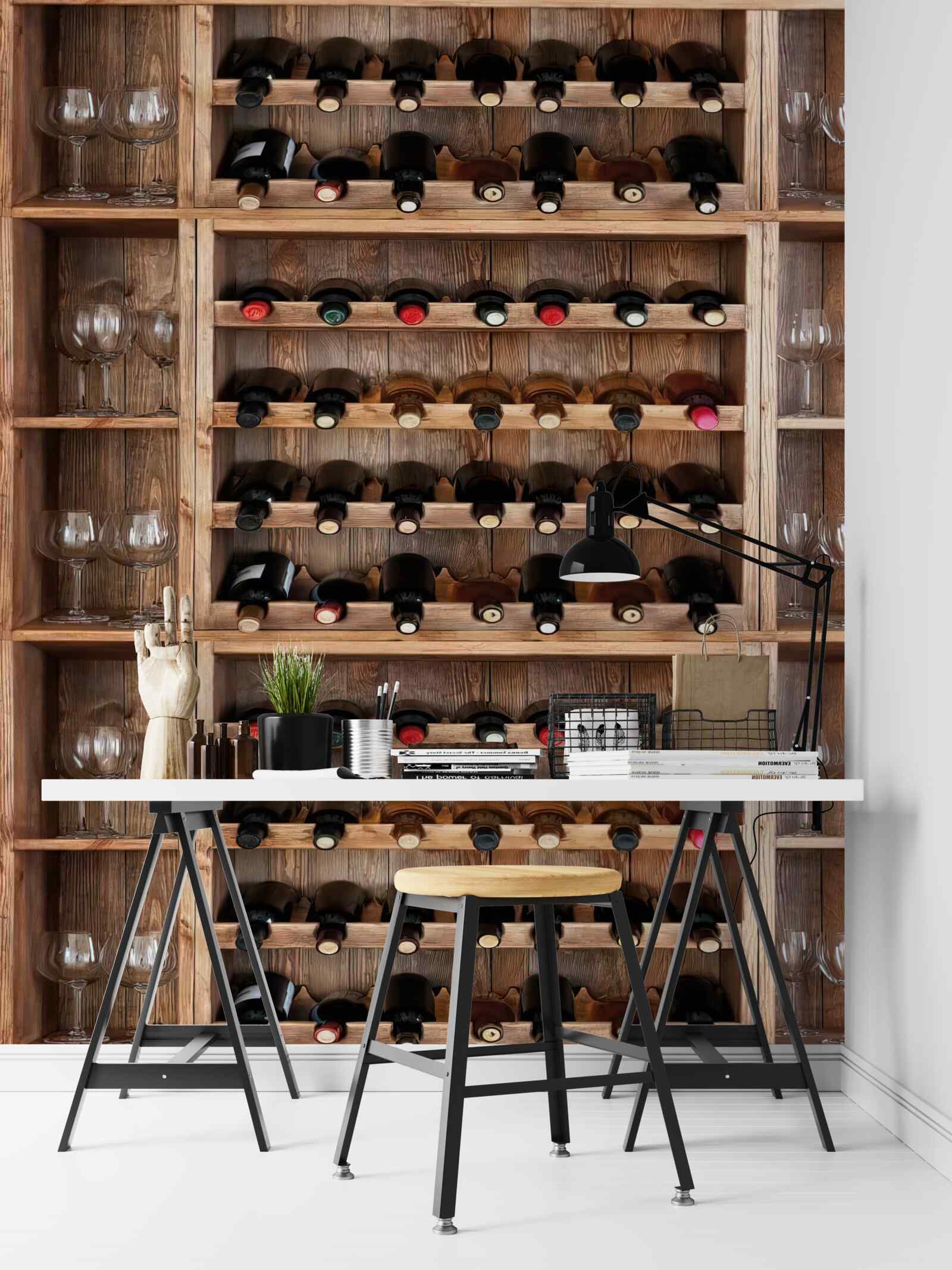 Fototapet bar cu pahare de vin