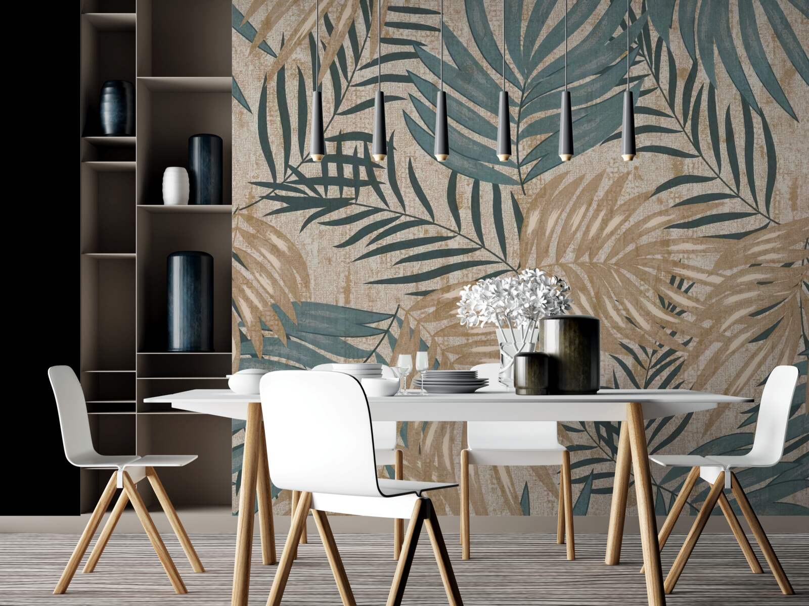 Fototapet frunze maro și verzi