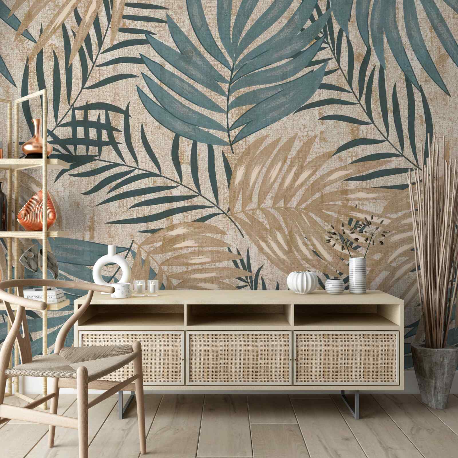 Fototapet frunze maro și verzi