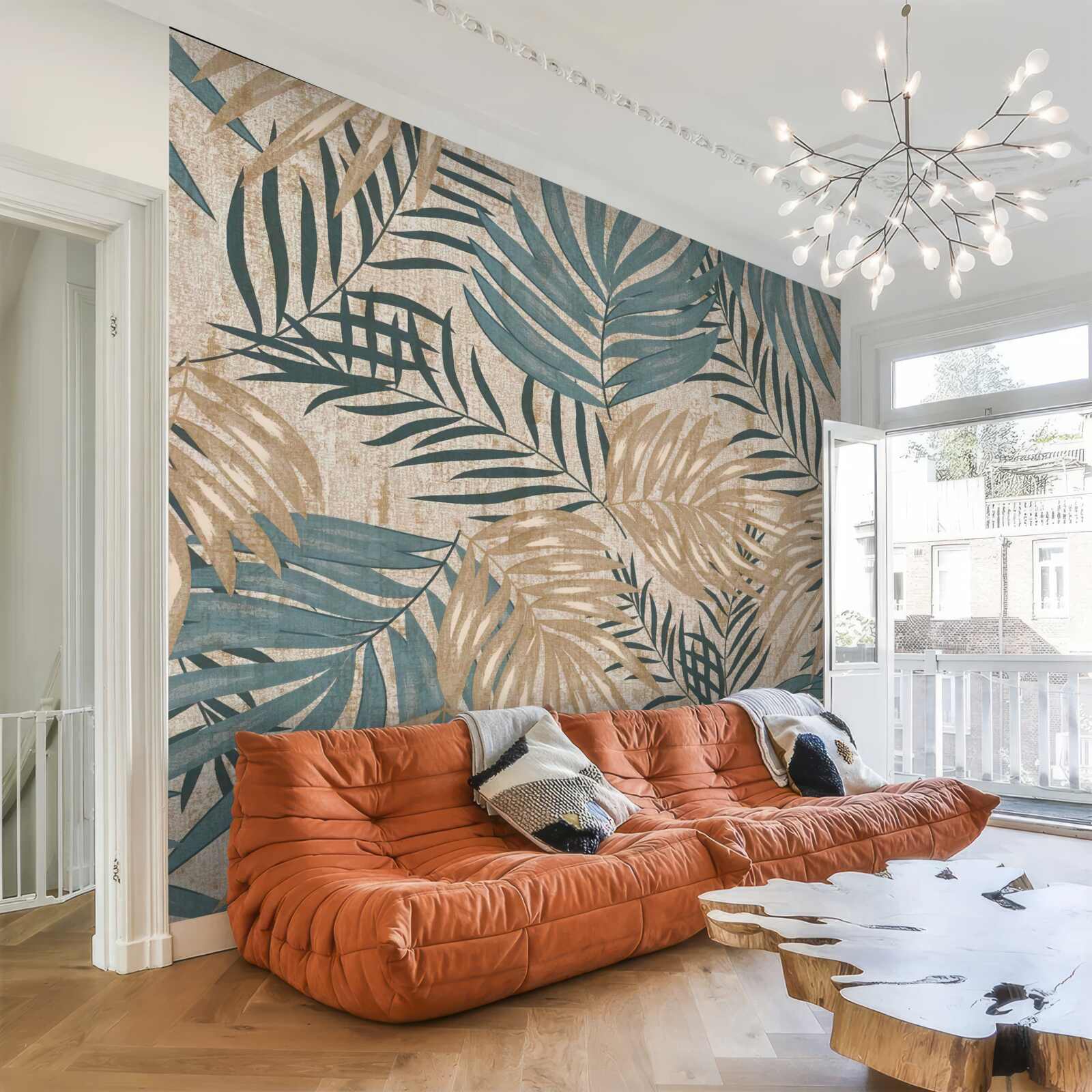 Fototapet frunze maro și verzi