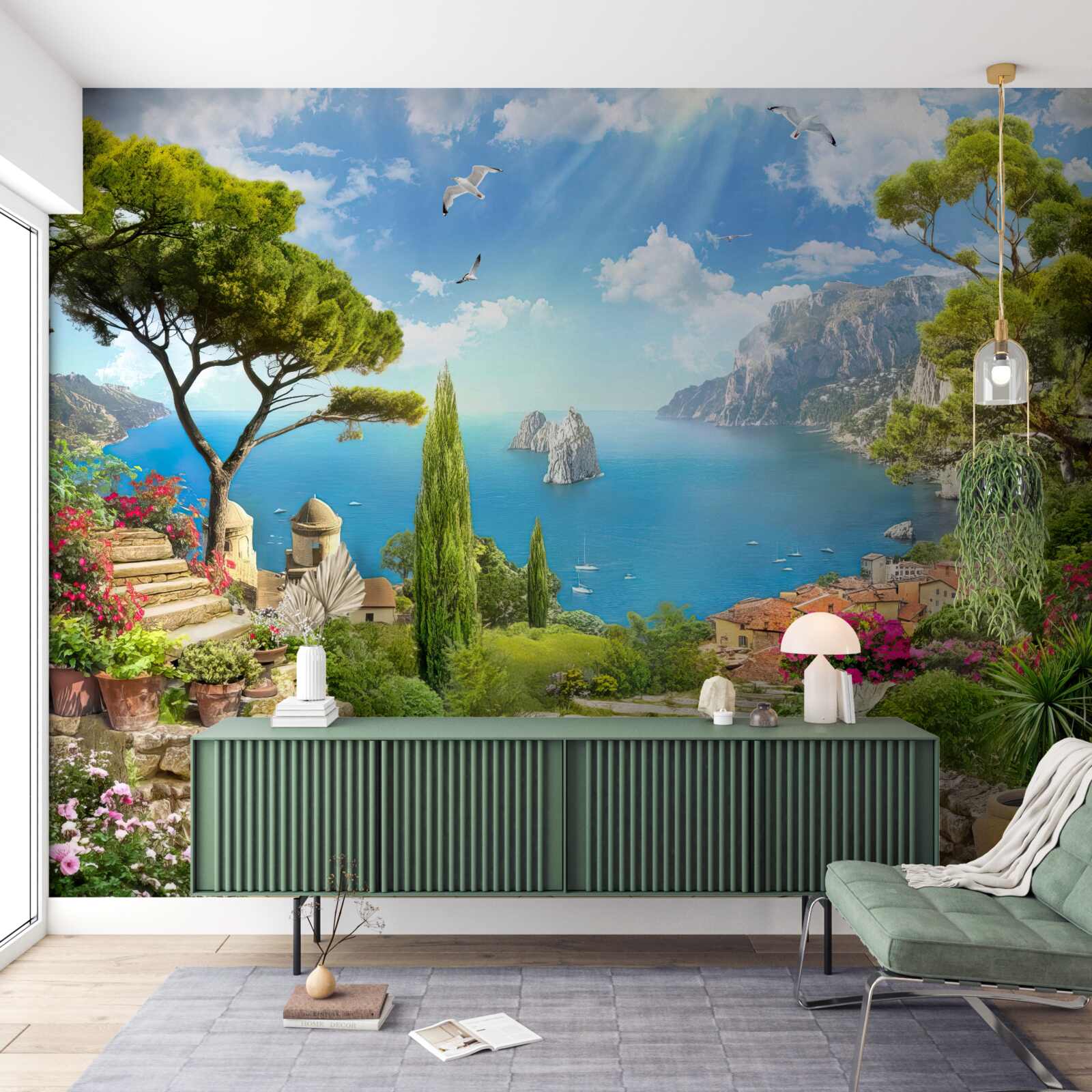 Fototapet cale prin tufișuri verzi