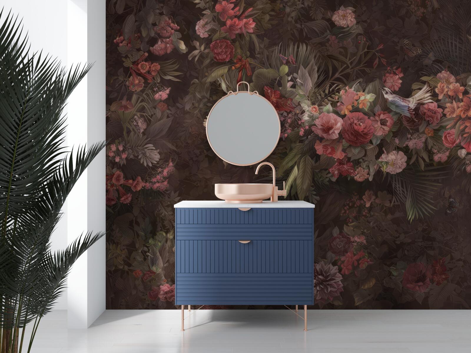 Fototapet grădină întunecată cu flori