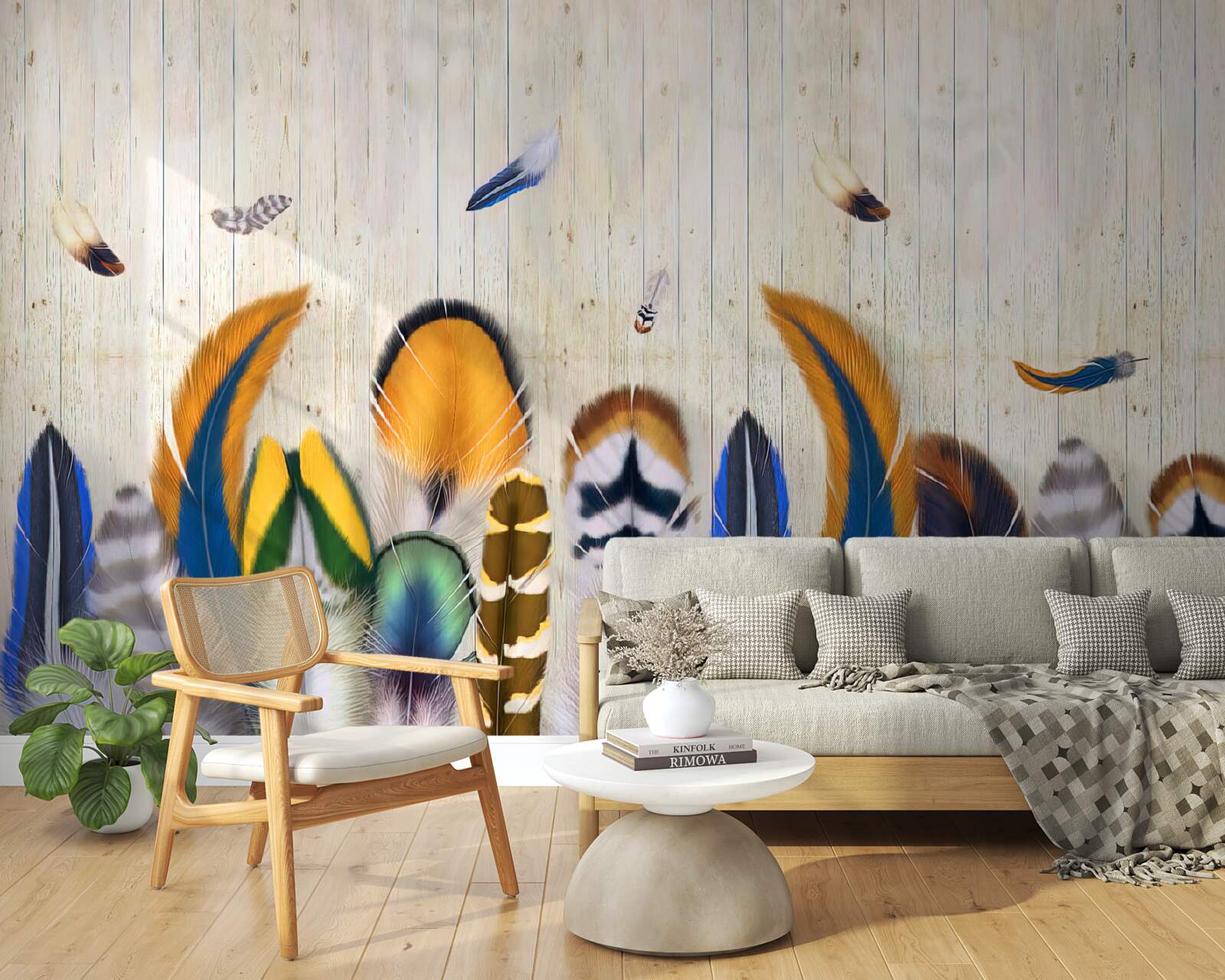 Fototapet pene de pasăre în diferite formate și nuanțe