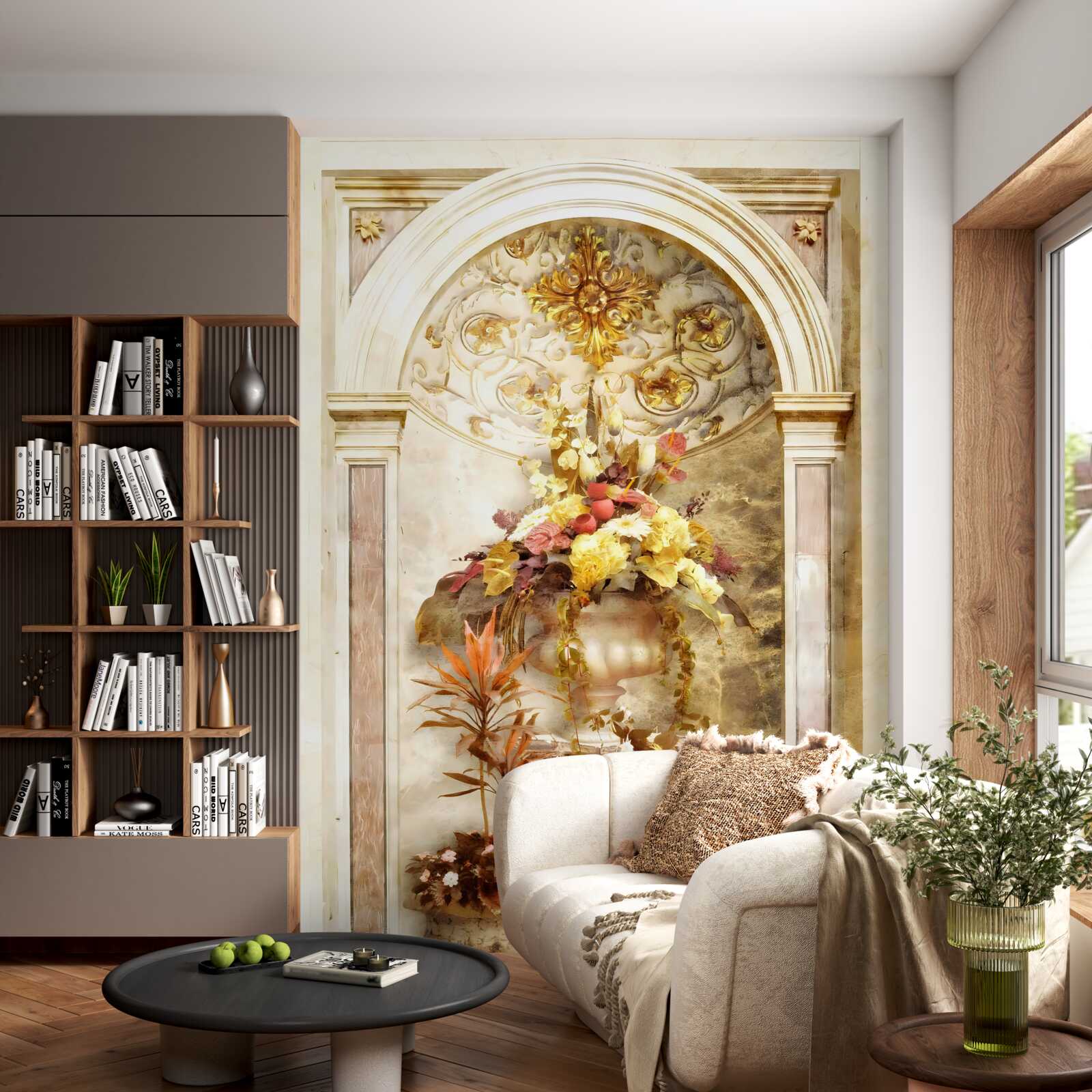 Fototapet flori în vaze de perete