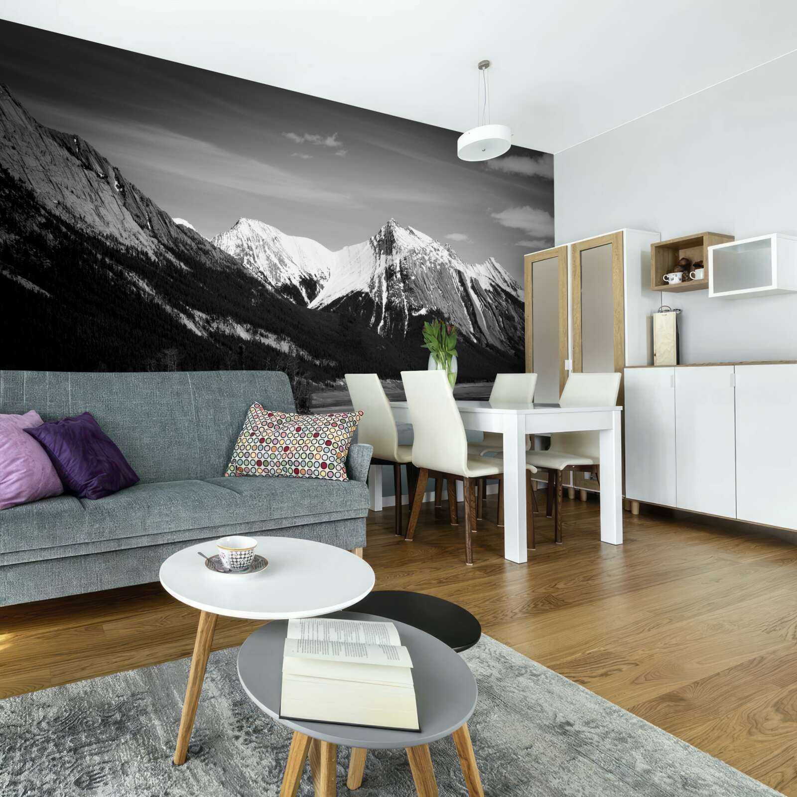 Fototapet munți în tonuri monocrome