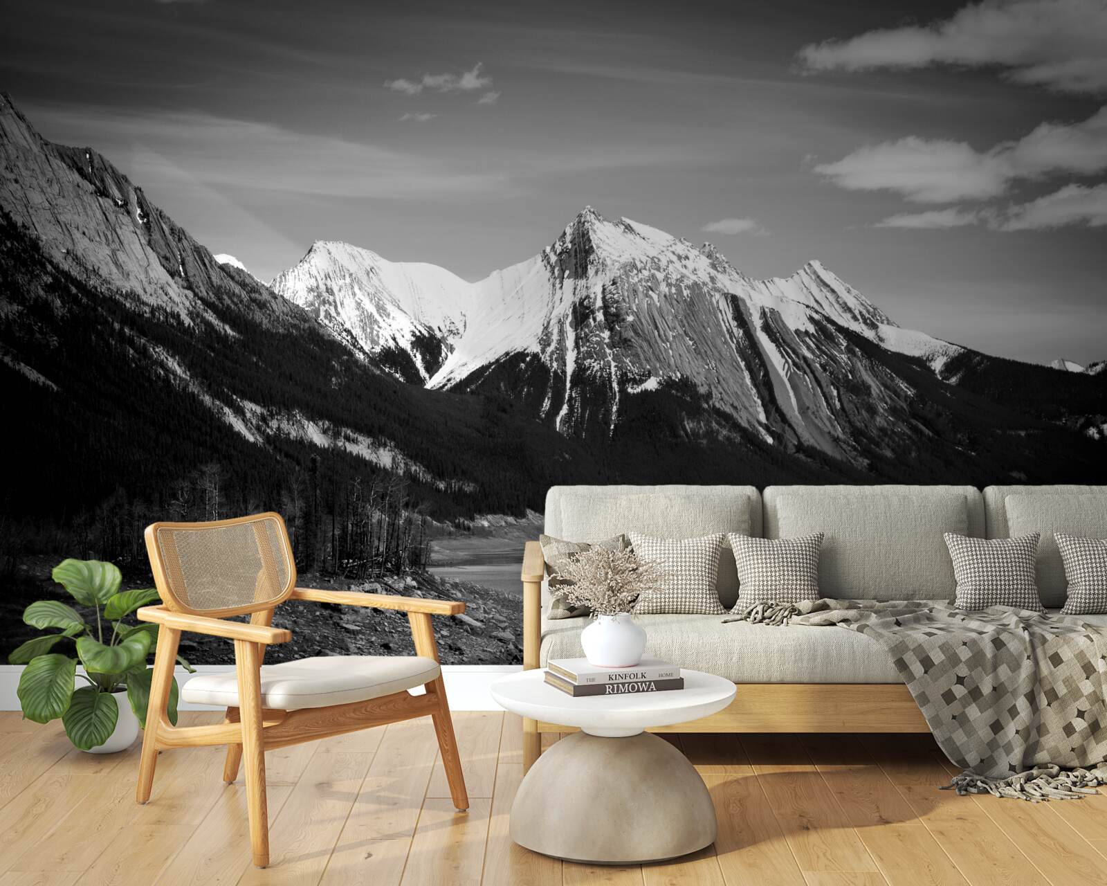 Fototapet munți în tonuri monocrome