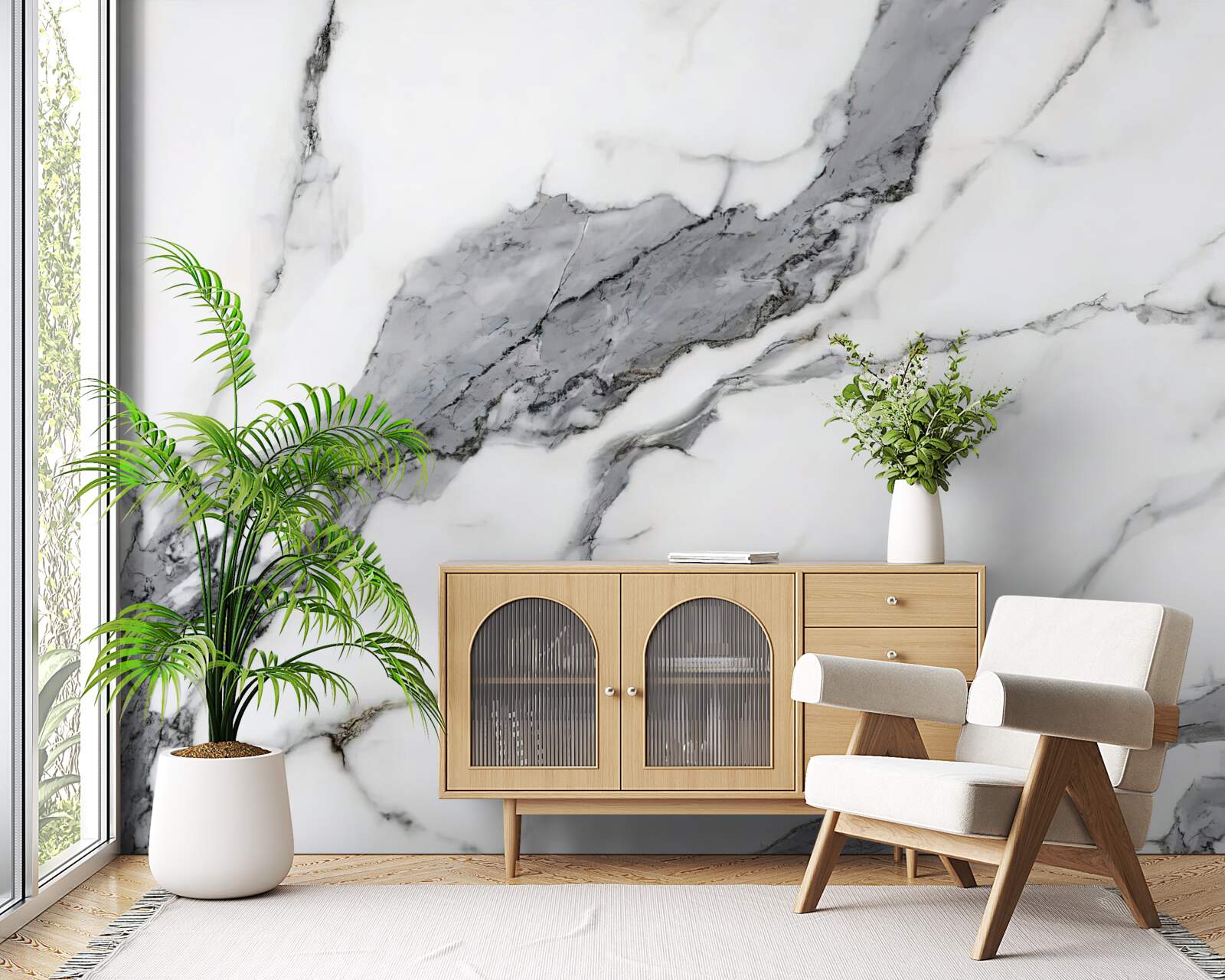 Fototapet marmură albă și gri