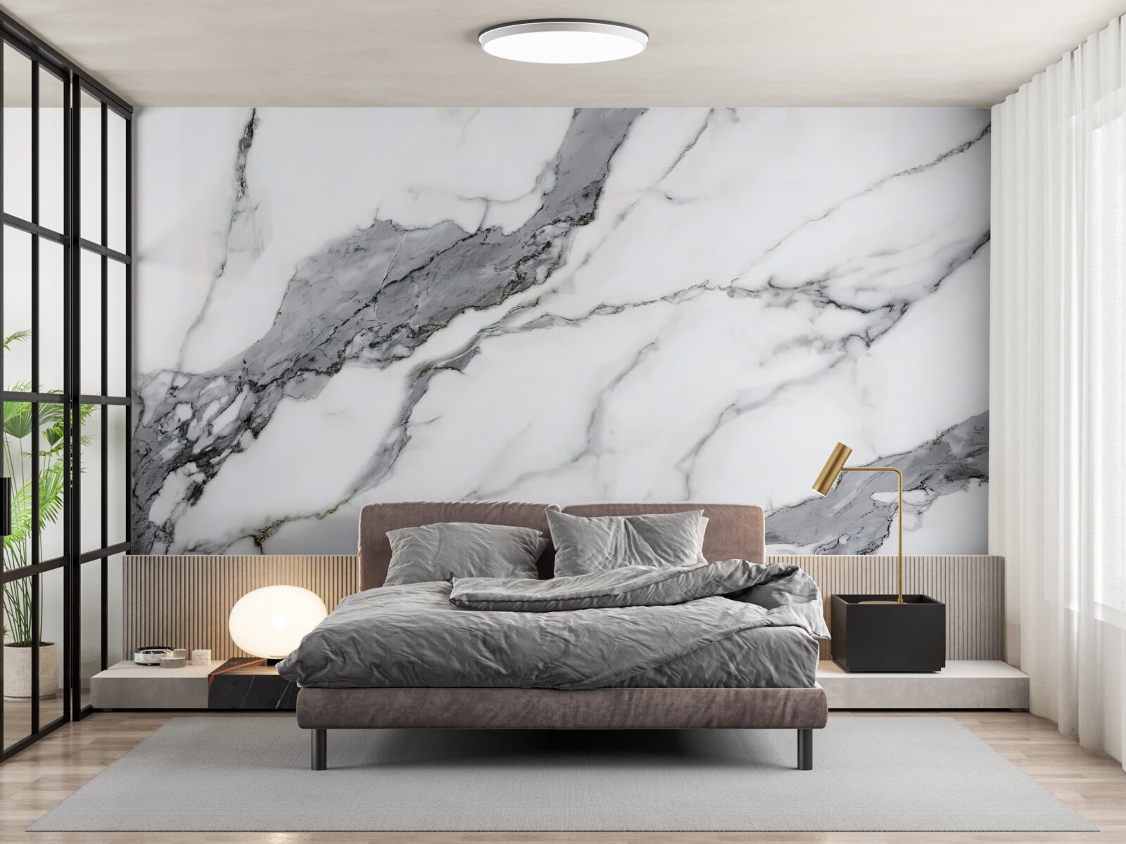 Fototapet marmură albă și gri