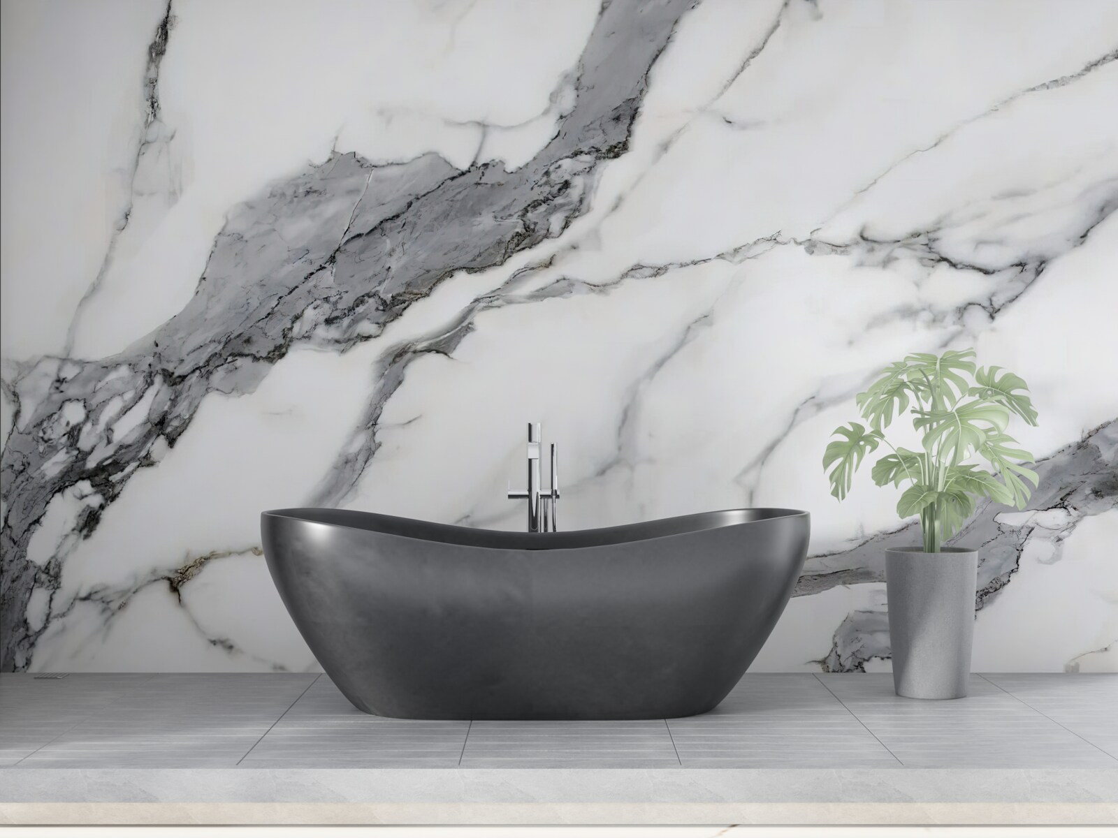 Fototapet marmură albă și gri