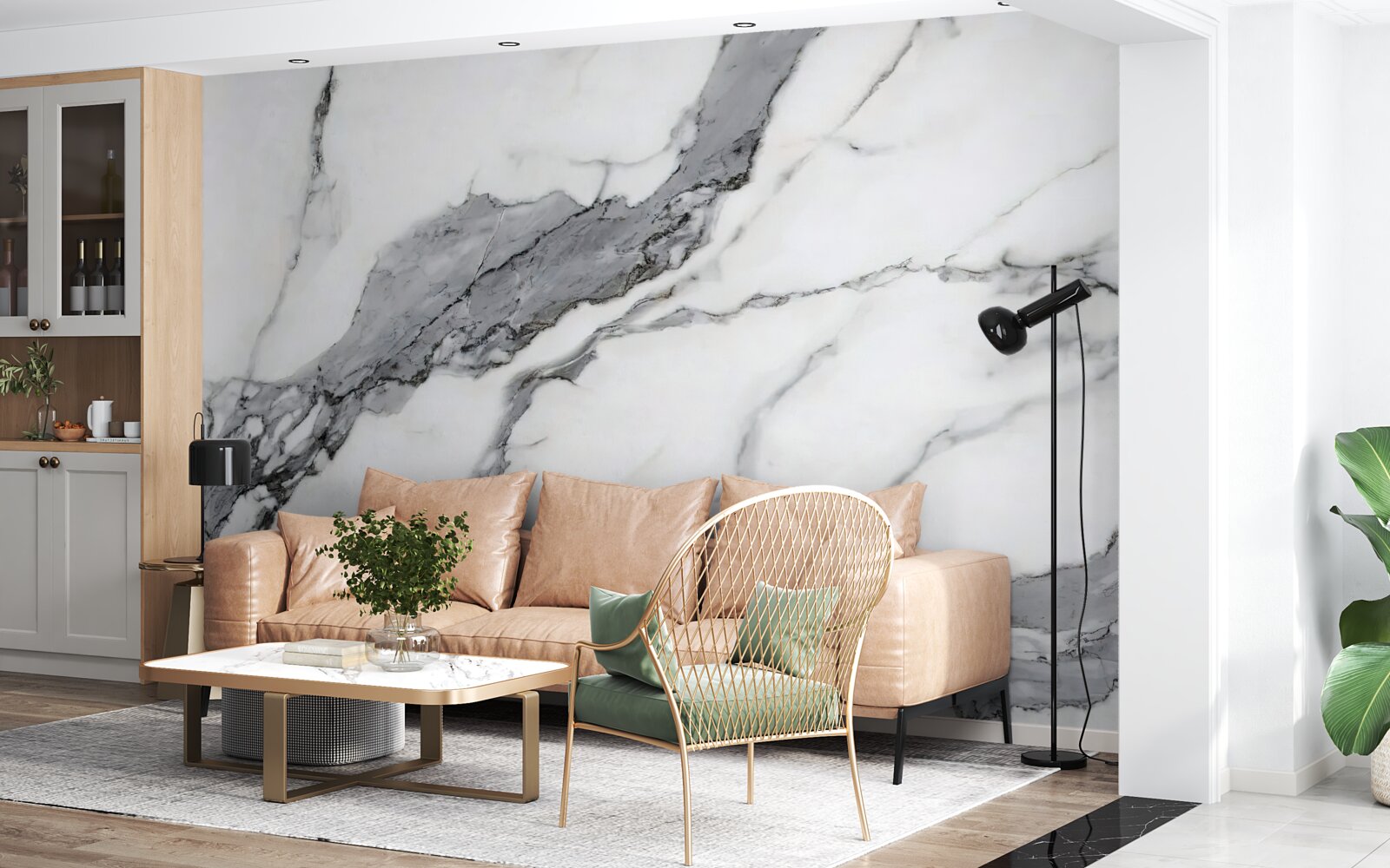 Fototapet marmură albă și gri