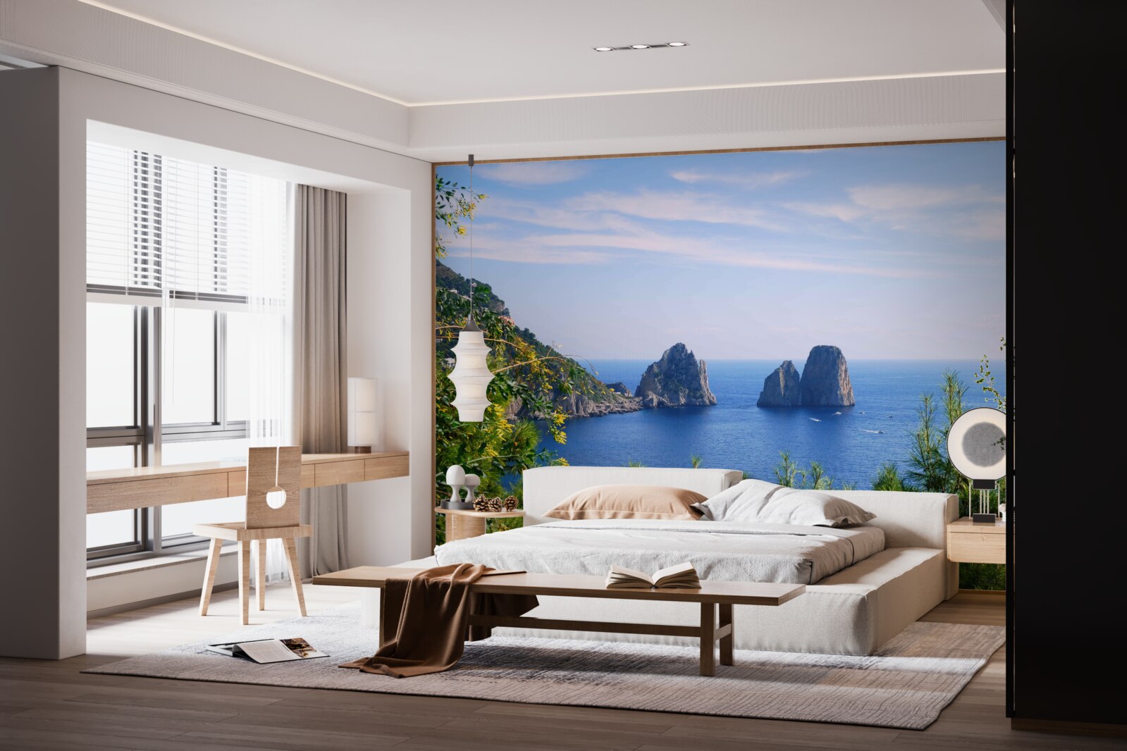 Fototapet panoramă a oceanului și a stâncilor