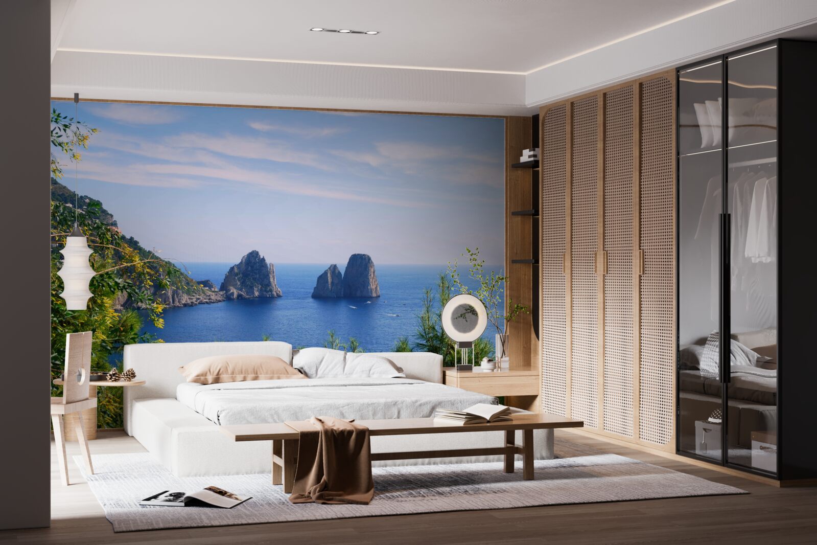 Fototapet panoramă a oceanului și a stâncilor