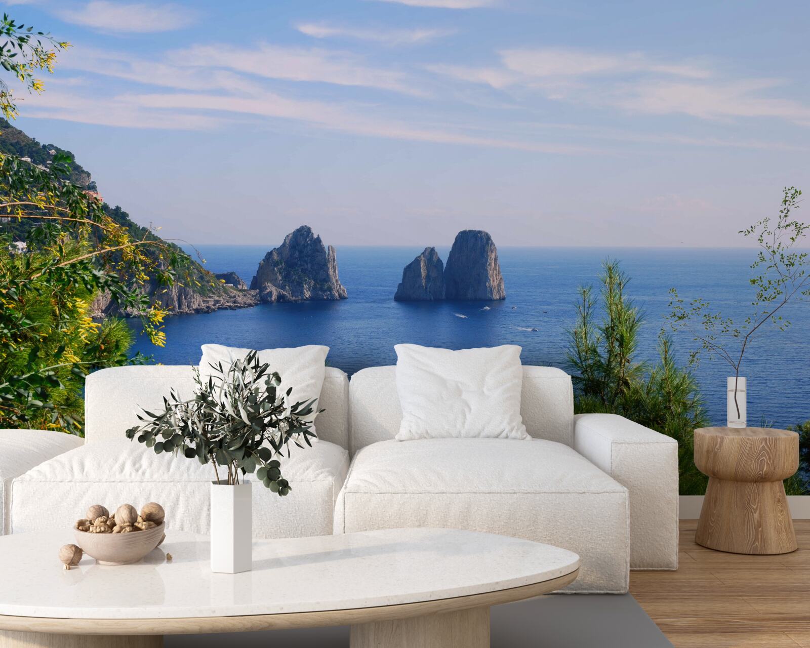 Fototapet panoramă a oceanului și a stâncilor