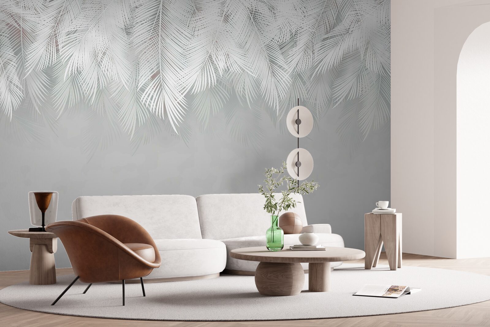 Fototapet pene albe ca zăpada atârnând în jos