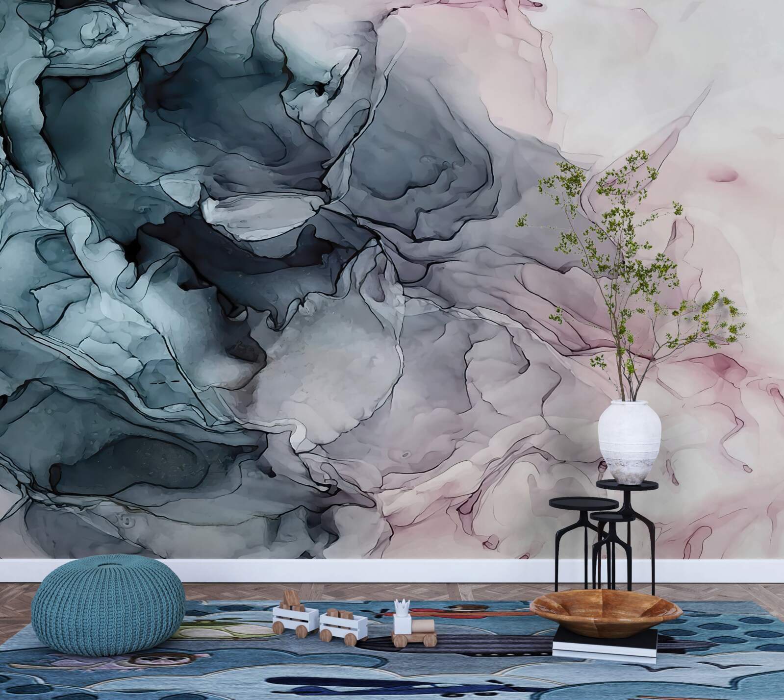 Fototapet urme multicolore de acuarelă