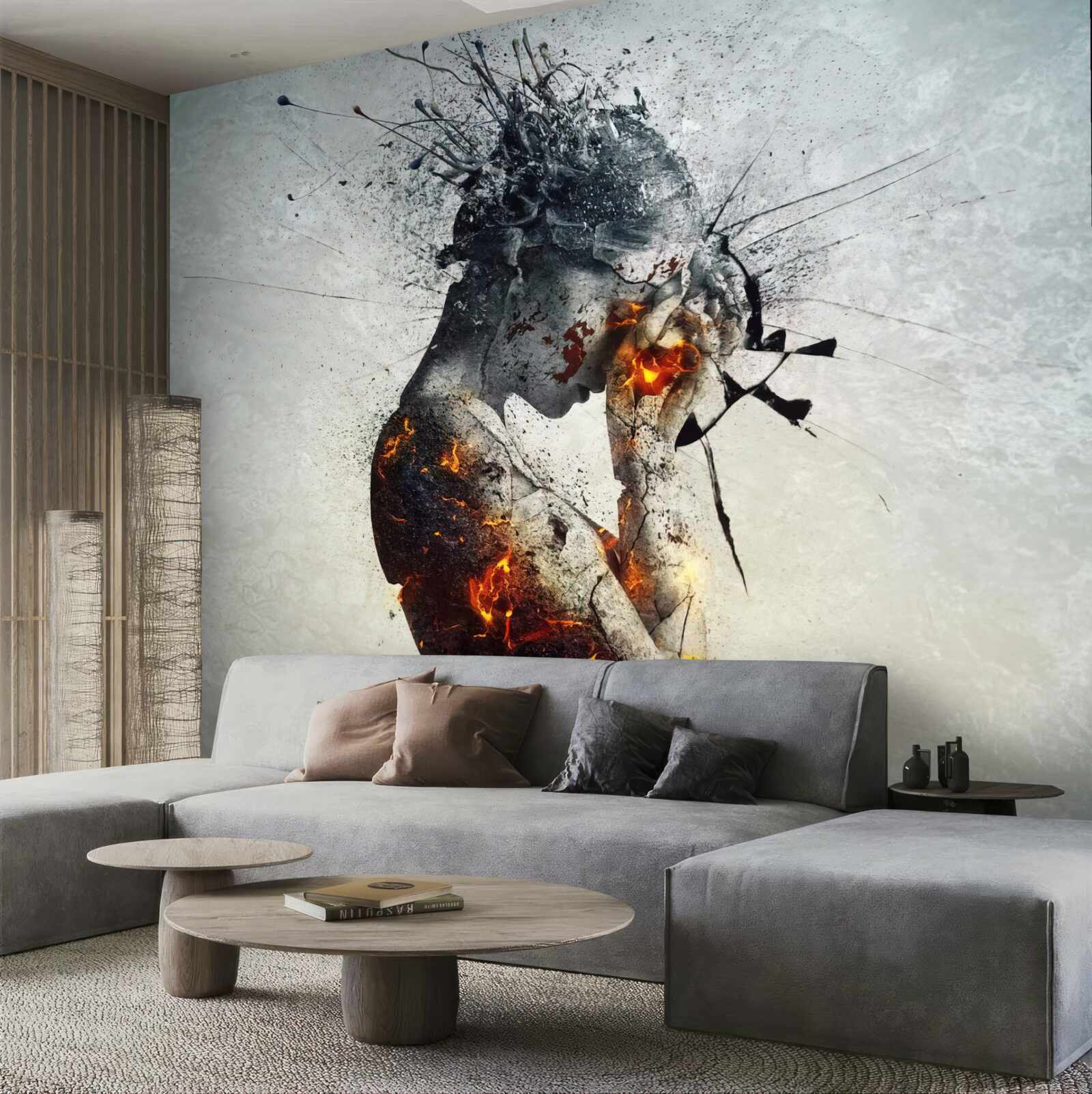 Fototapet fata își ascunde fața în mâini