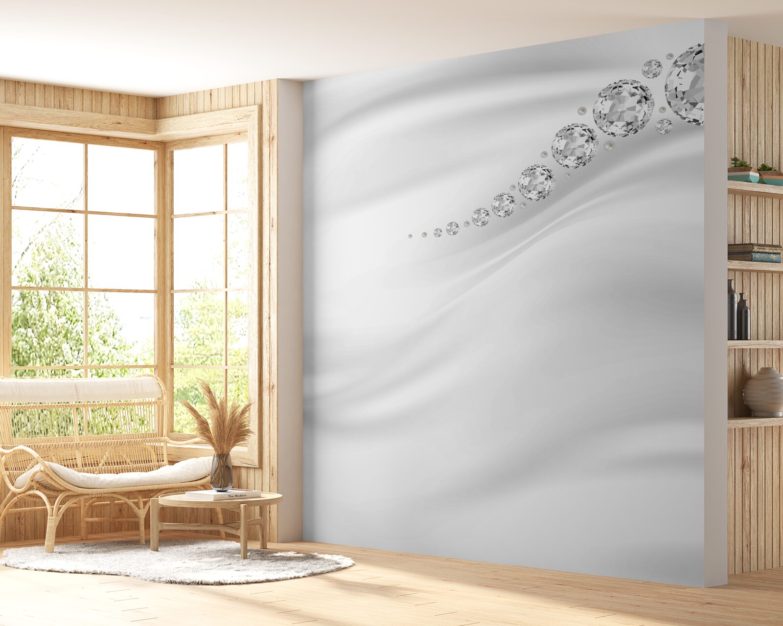 Fototapet valuri de zăpadă și minerale prețioase