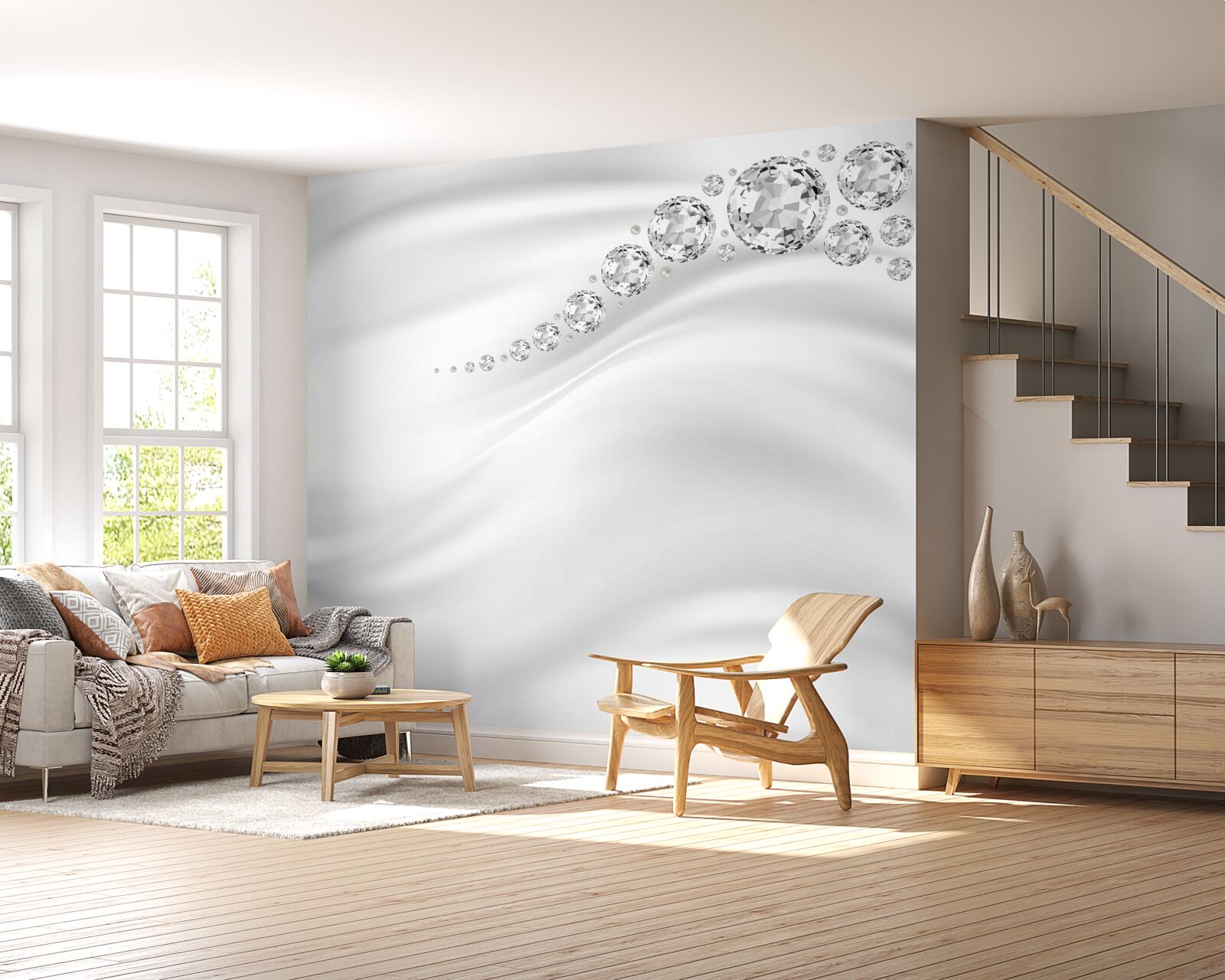 Fototapet valuri de zăpadă și minerale prețioase