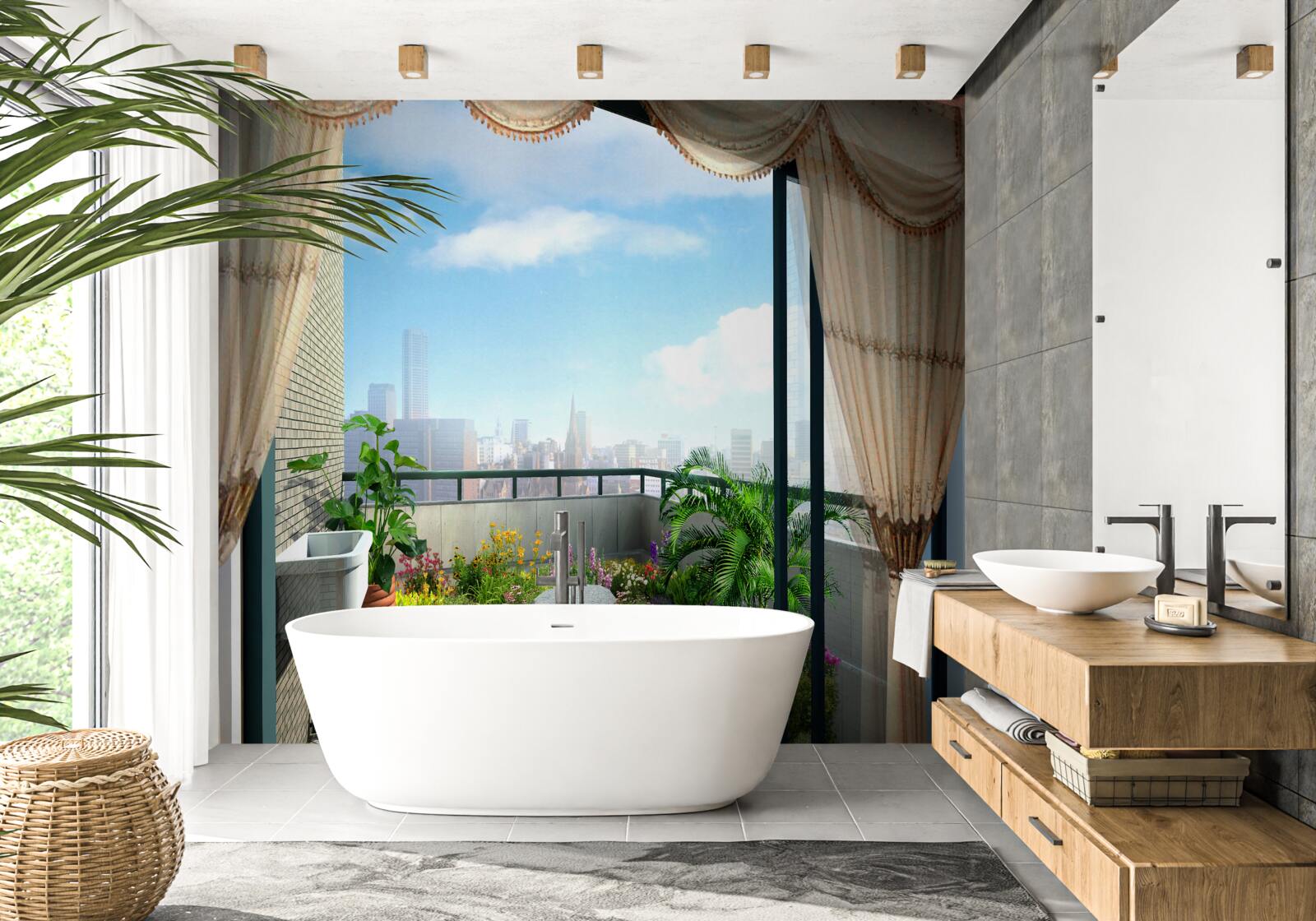 Fototapet plante pentru casa cu loggie deschisă