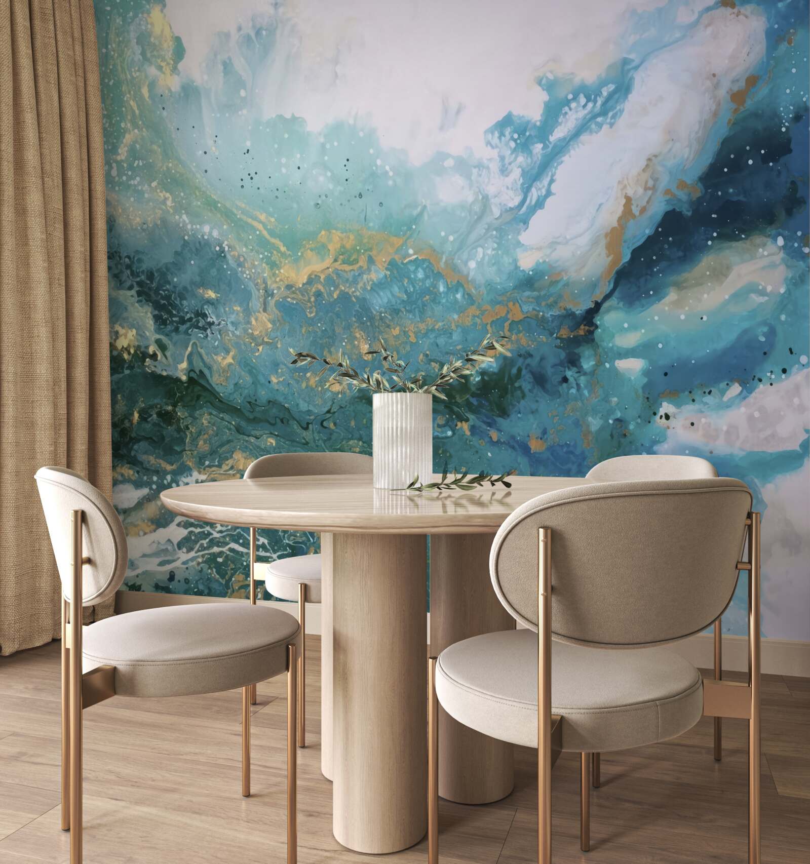 Fototapet tușe întunecate de vopsele abstracte