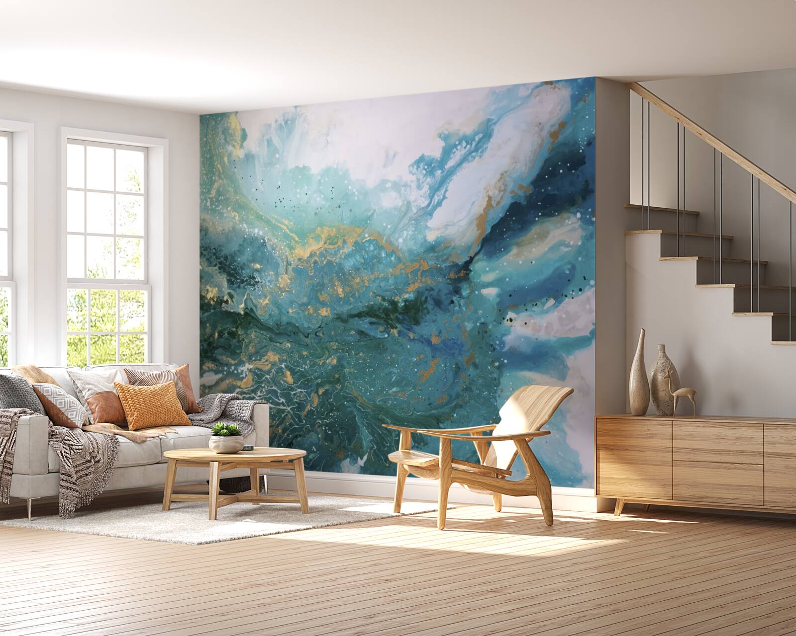 Fototapet tușe întunecate de vopsele abstracte