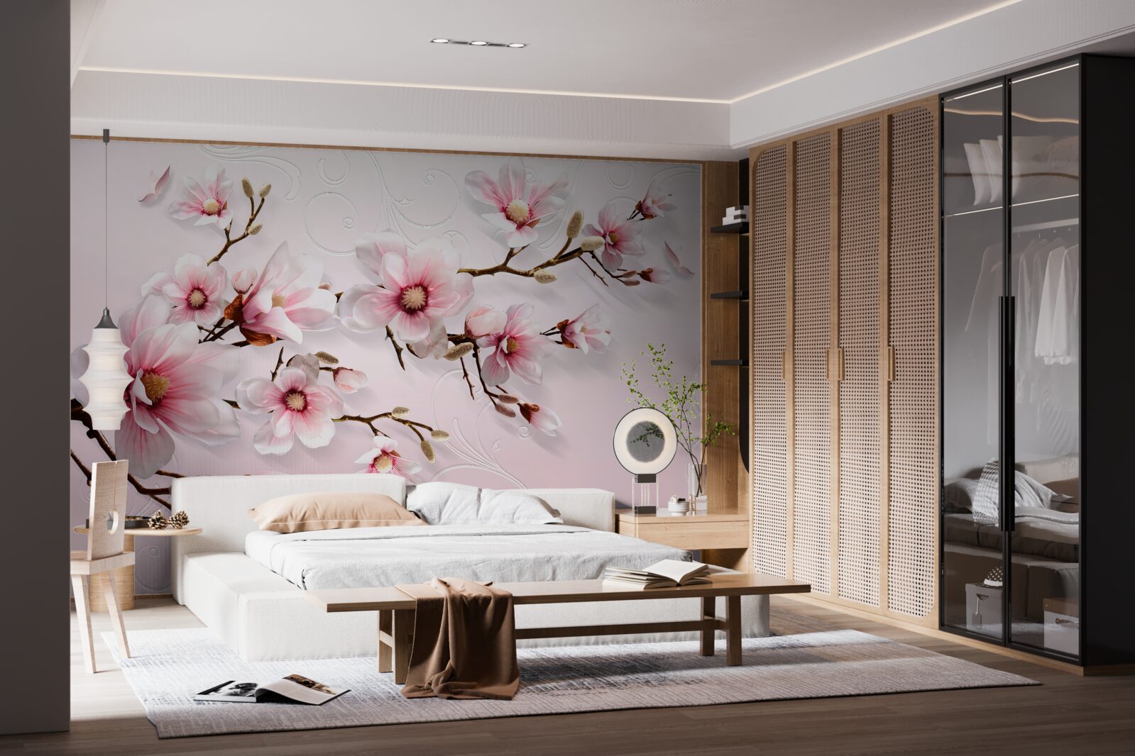 Fototapet pictură de fundal cu motive florale