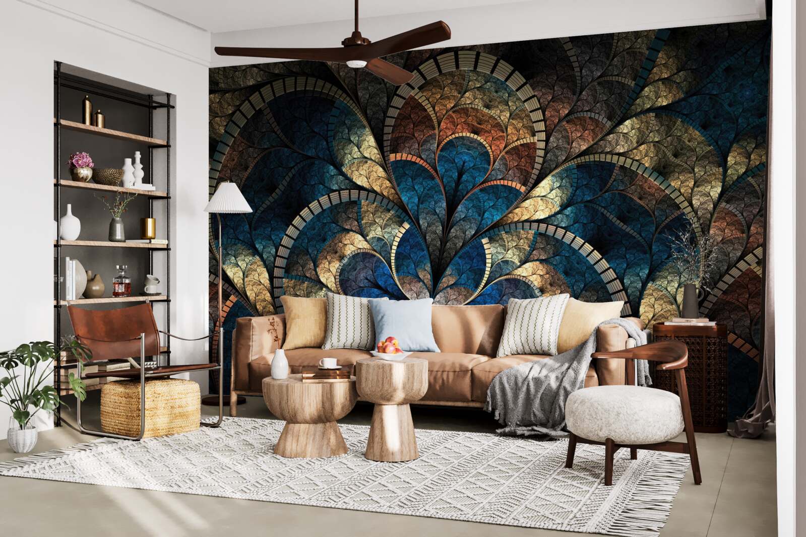 Fototapet cifre albastru închis și auriu