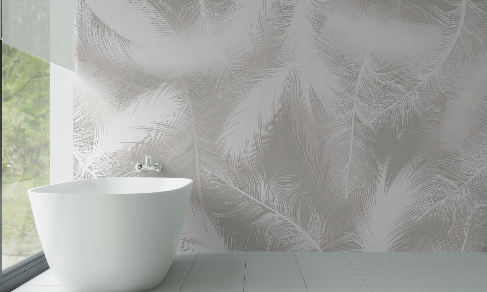 Fototapet pene albe ca zăpada în fundal