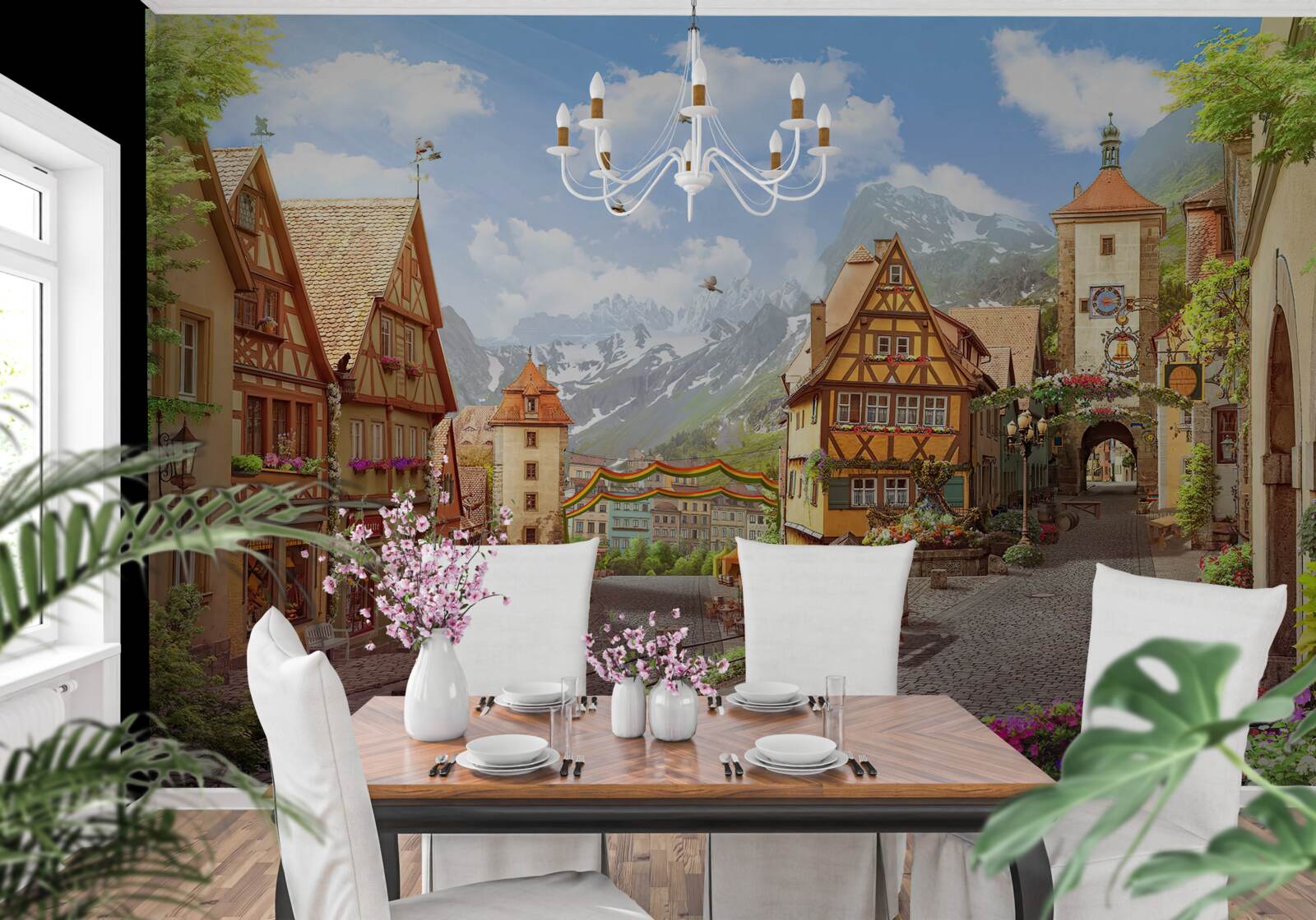 Fototapet oraș mic și plăcut