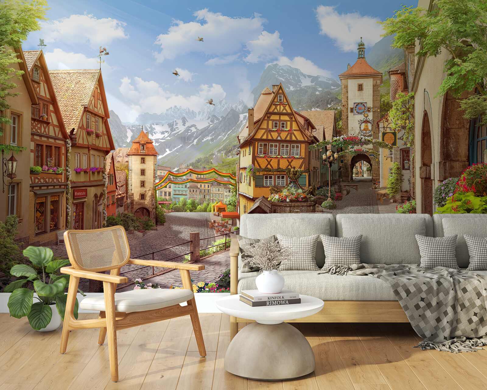 Fototapet oraș mic și plăcut