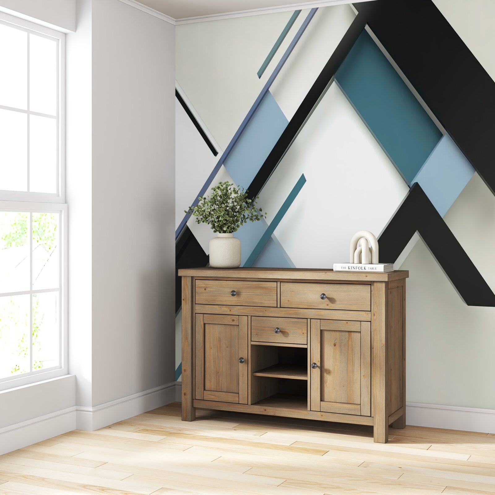 Fototapet linii albastre și negre