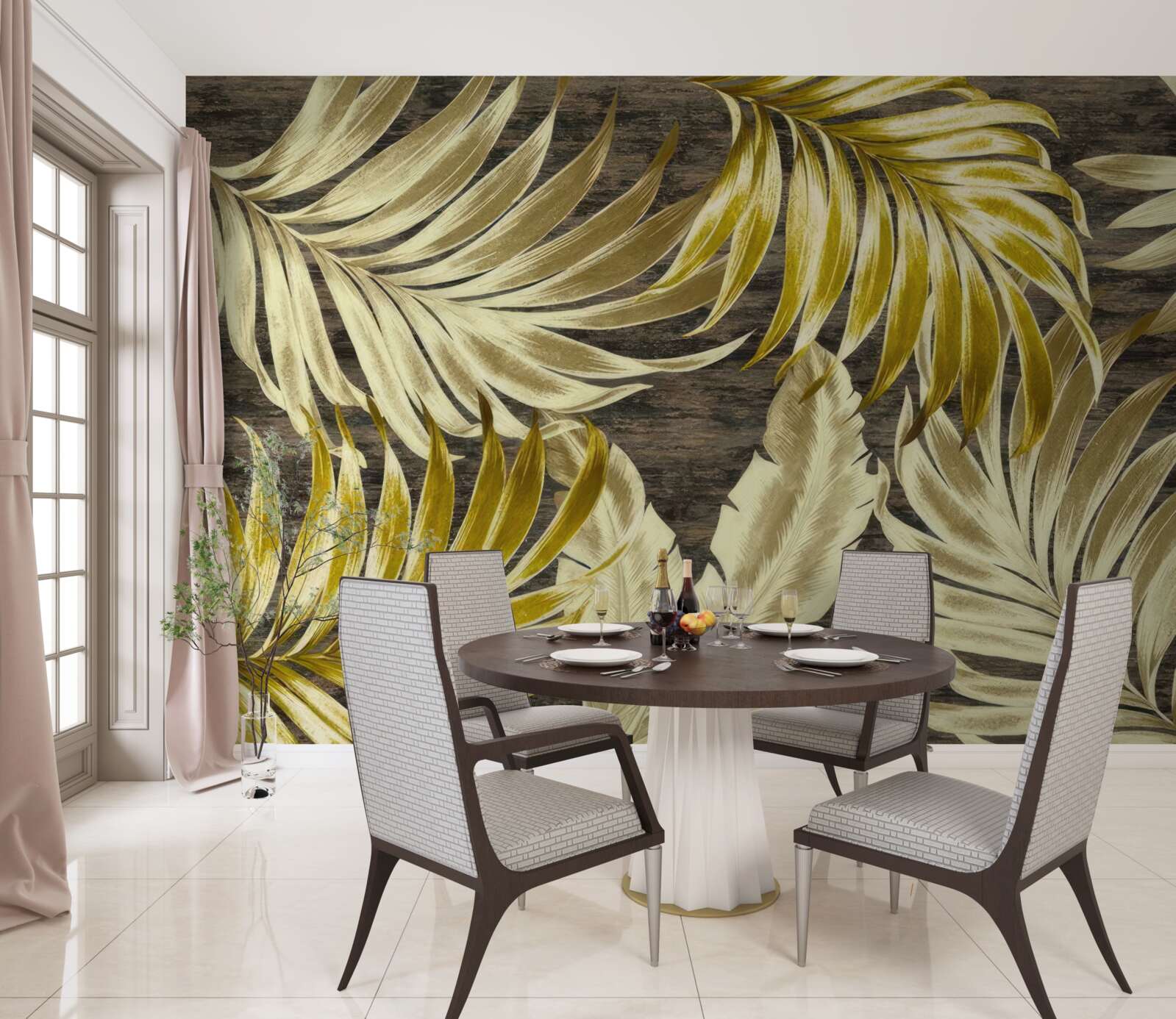 Fototapet foiță de aur mare