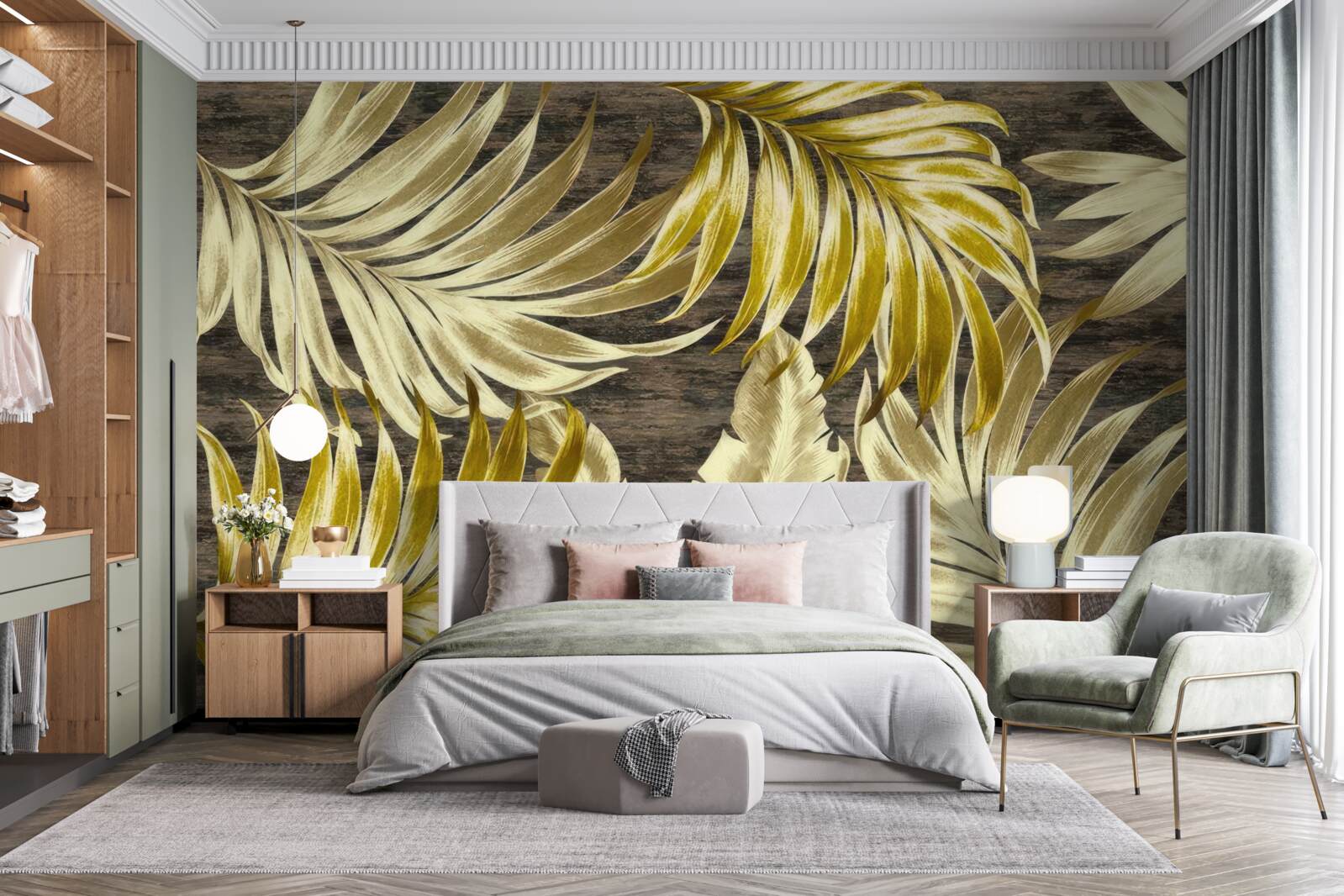 Fototapet foiță de aur mare