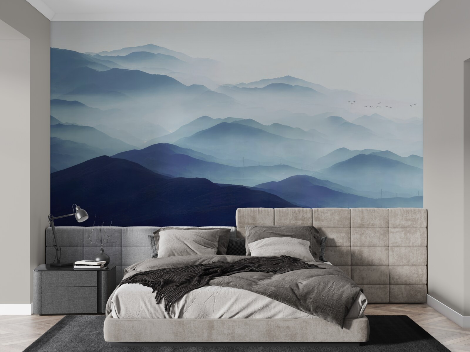 Fototapet dealuri învăluite în ceață groasă