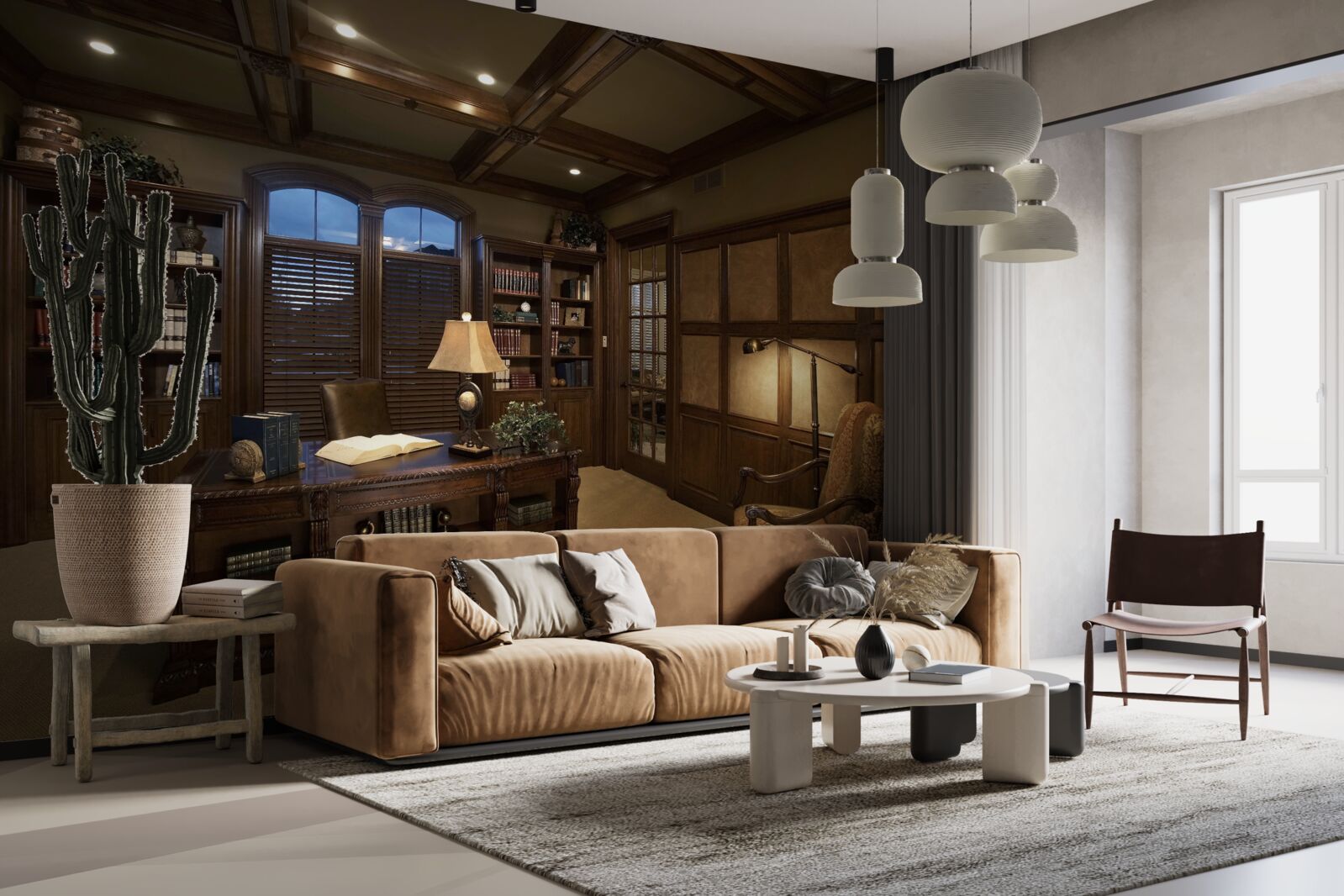 Fototapet birou acasă cu echipament