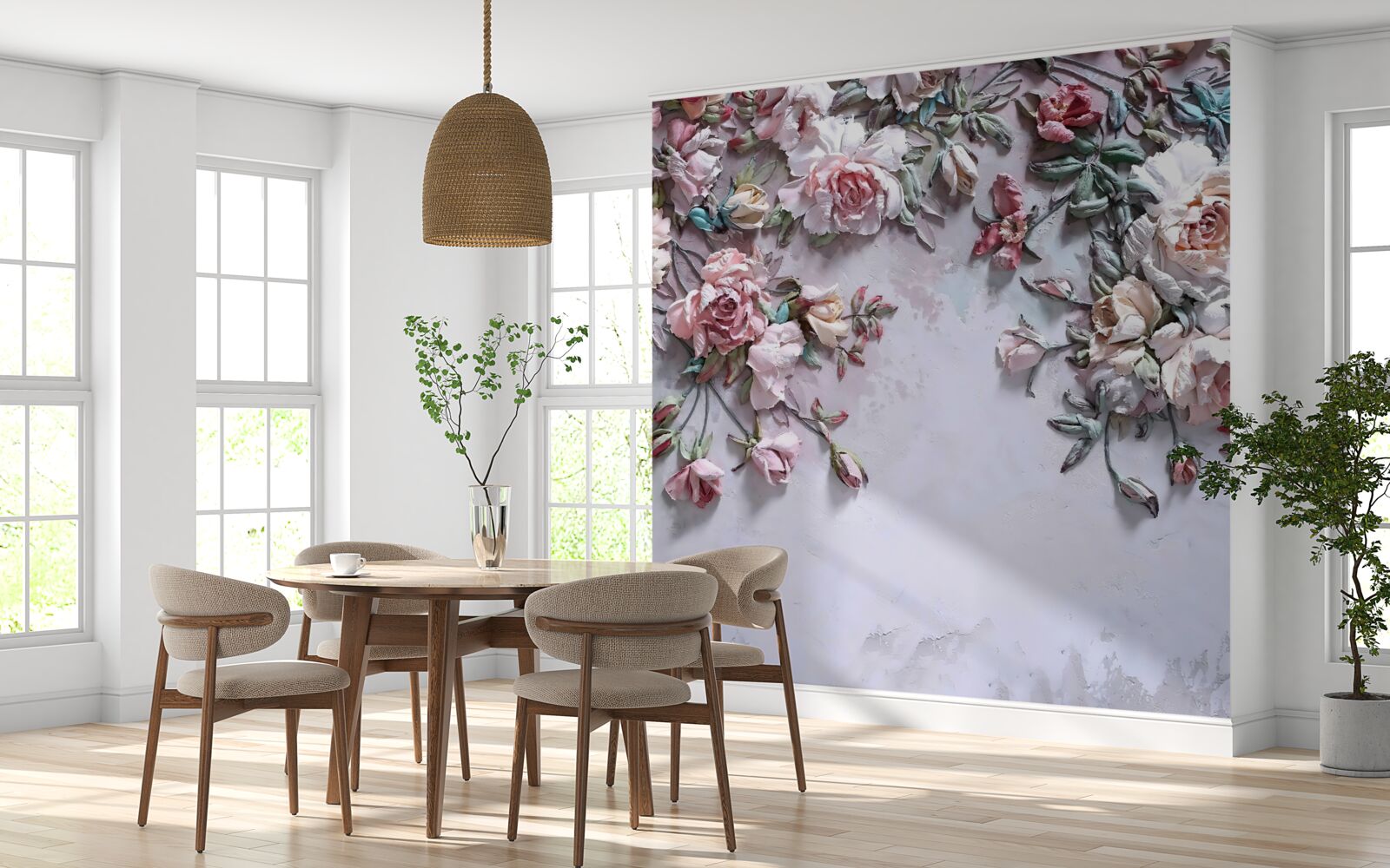 Fototapet trandafiri pe ramuri