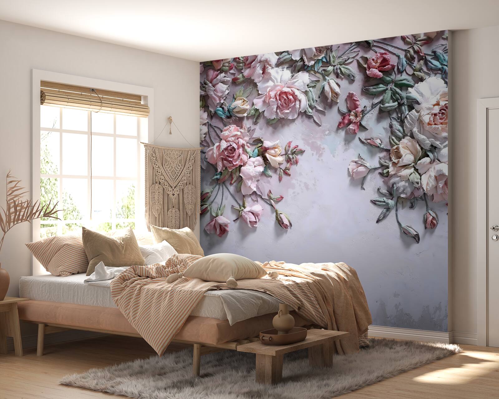 Fototapet trandafiri pe ramuri