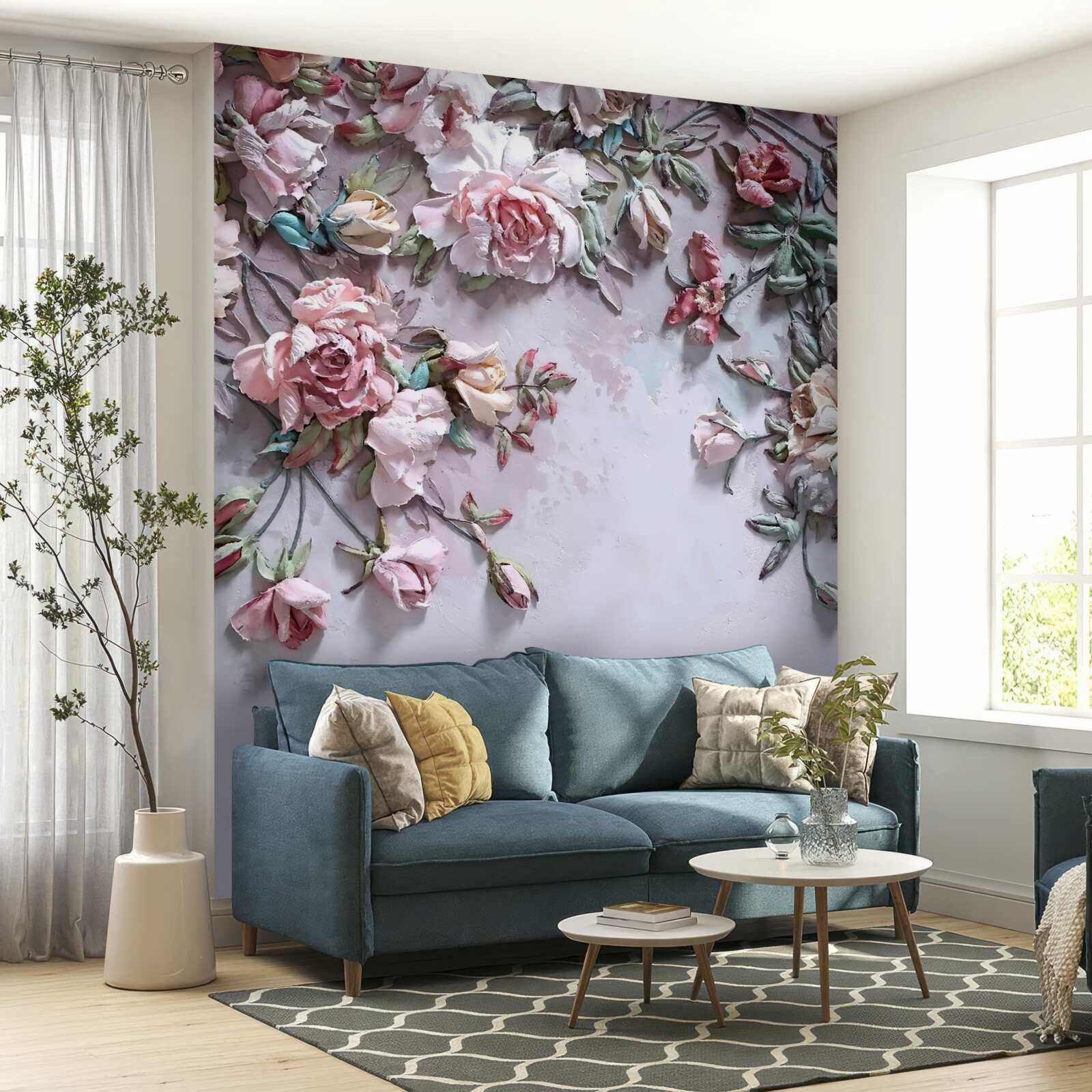 Fototapet trandafiri pe ramuri