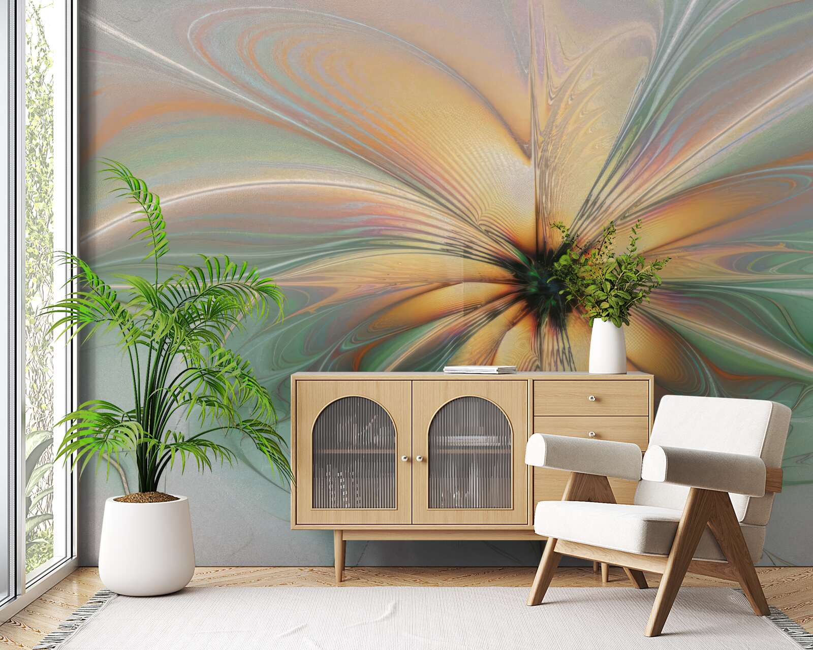 Fototapet culorile s-au revărsat pentru a forma o floare