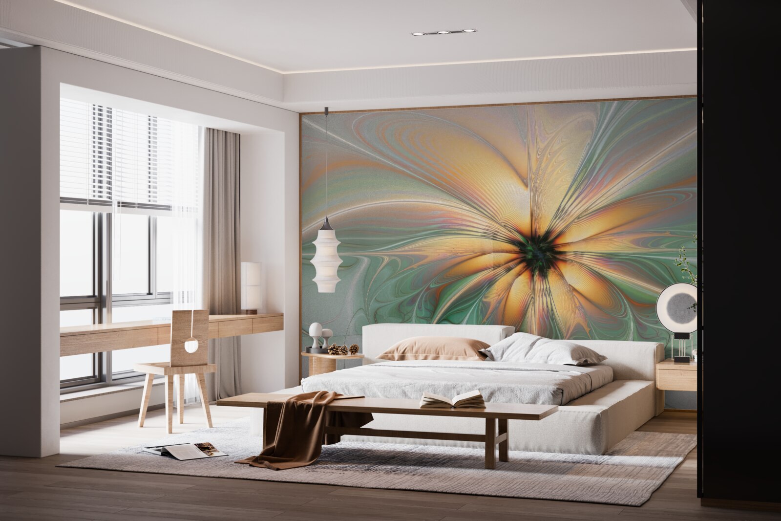 Fototapet culorile s-au revărsat pentru a forma o floare