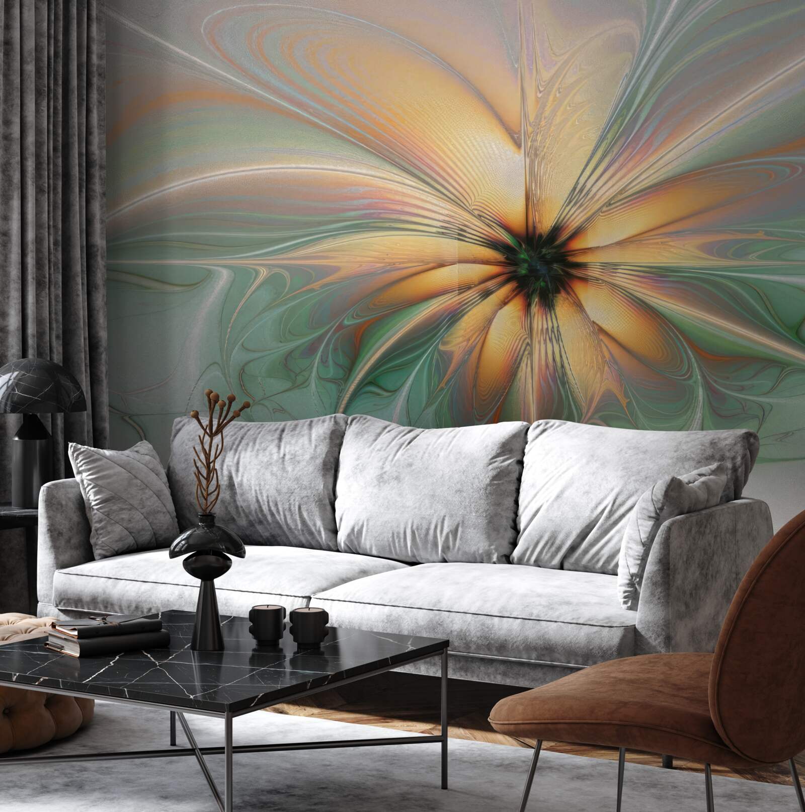 Fototapet culorile s-au revărsat pentru a forma o floare