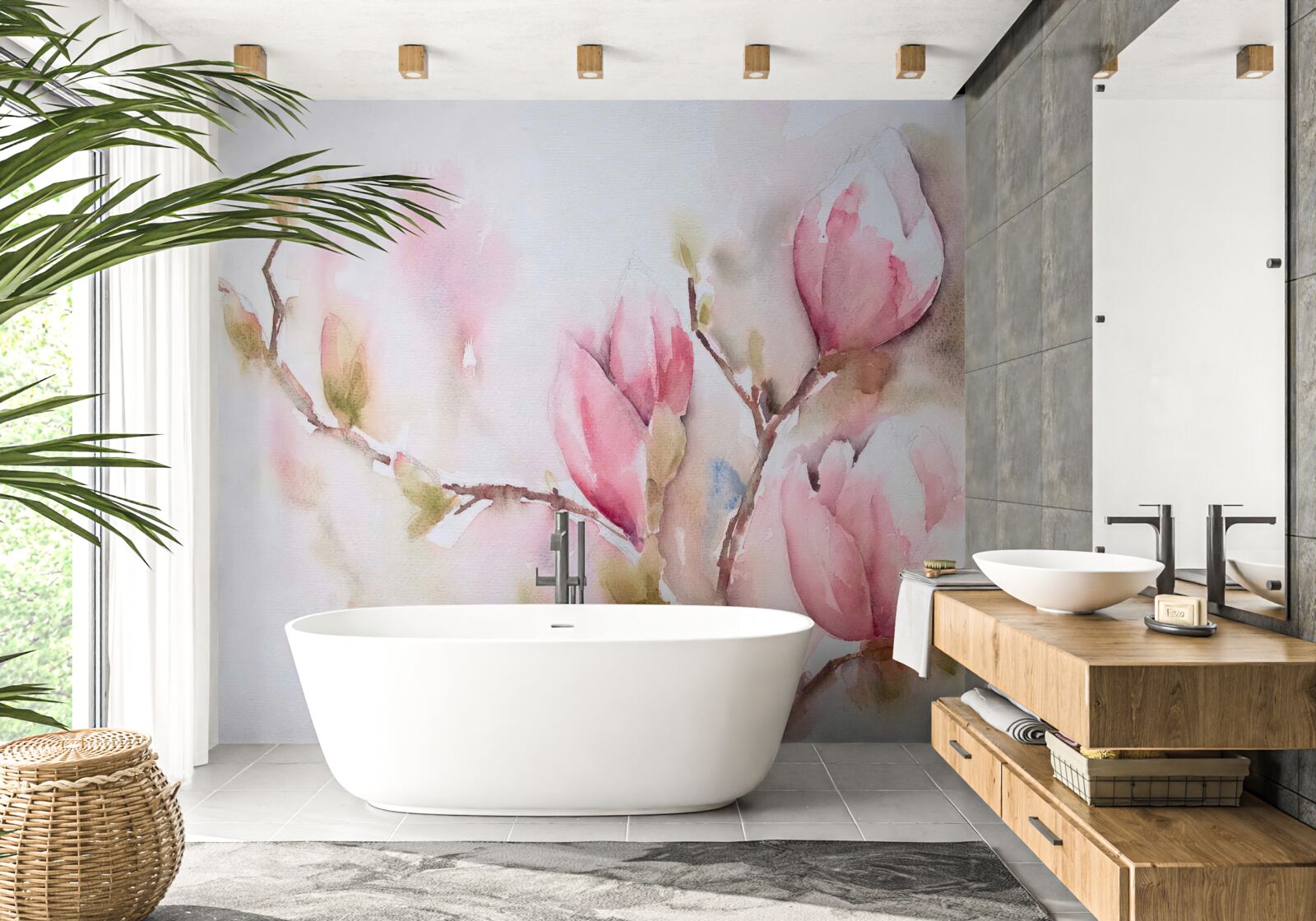 Fototapet muguri roz