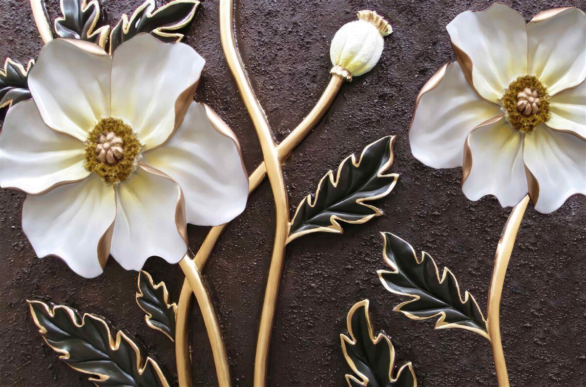 Fototapet flori albe mari