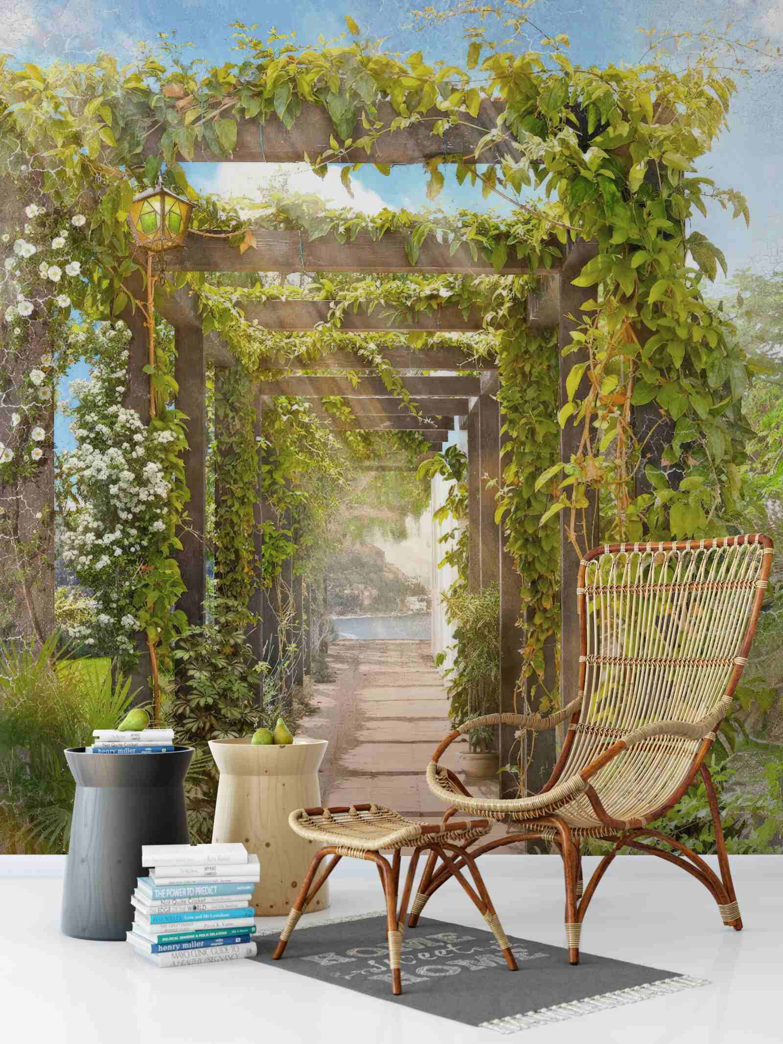 Fototapet traversând o verdeață încâlcită