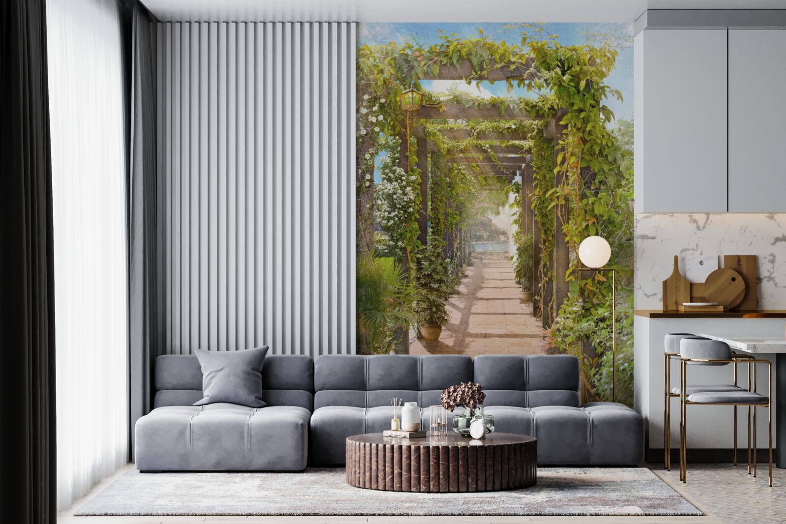 Fototapet traversând o verdeață încâlcită