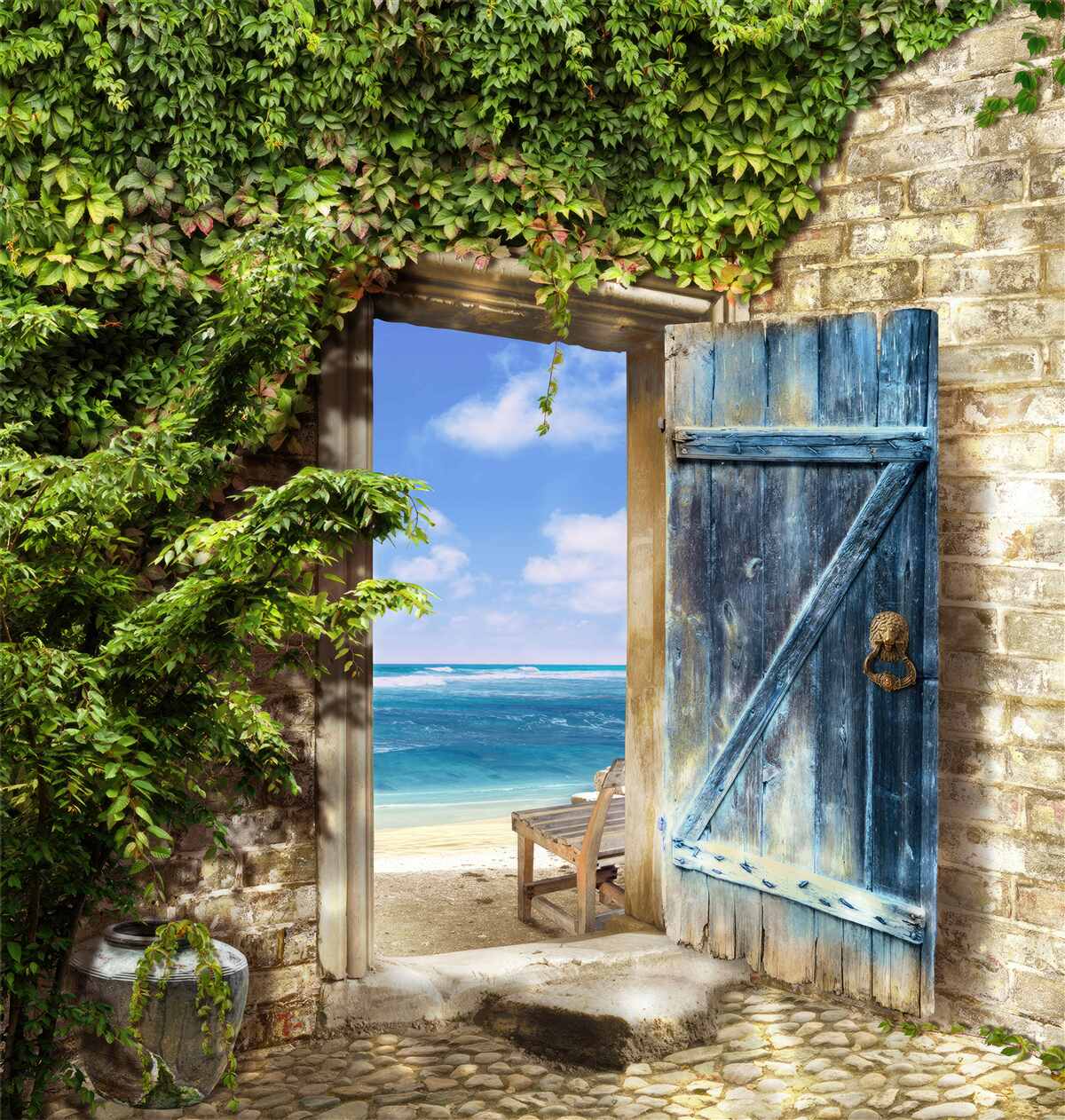 Fototapet casă confortabilă lângă mare