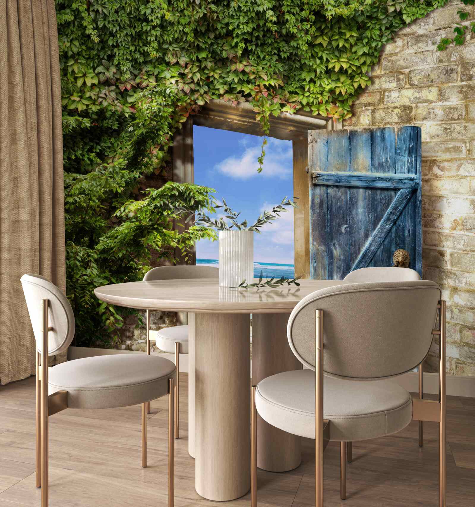 Fototapet casă confortabilă lângă mare