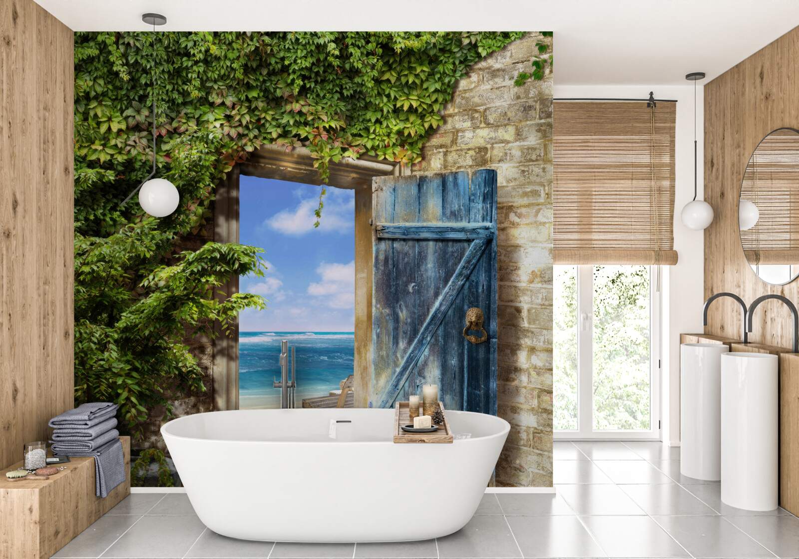 Fototapet casă confortabilă lângă mare