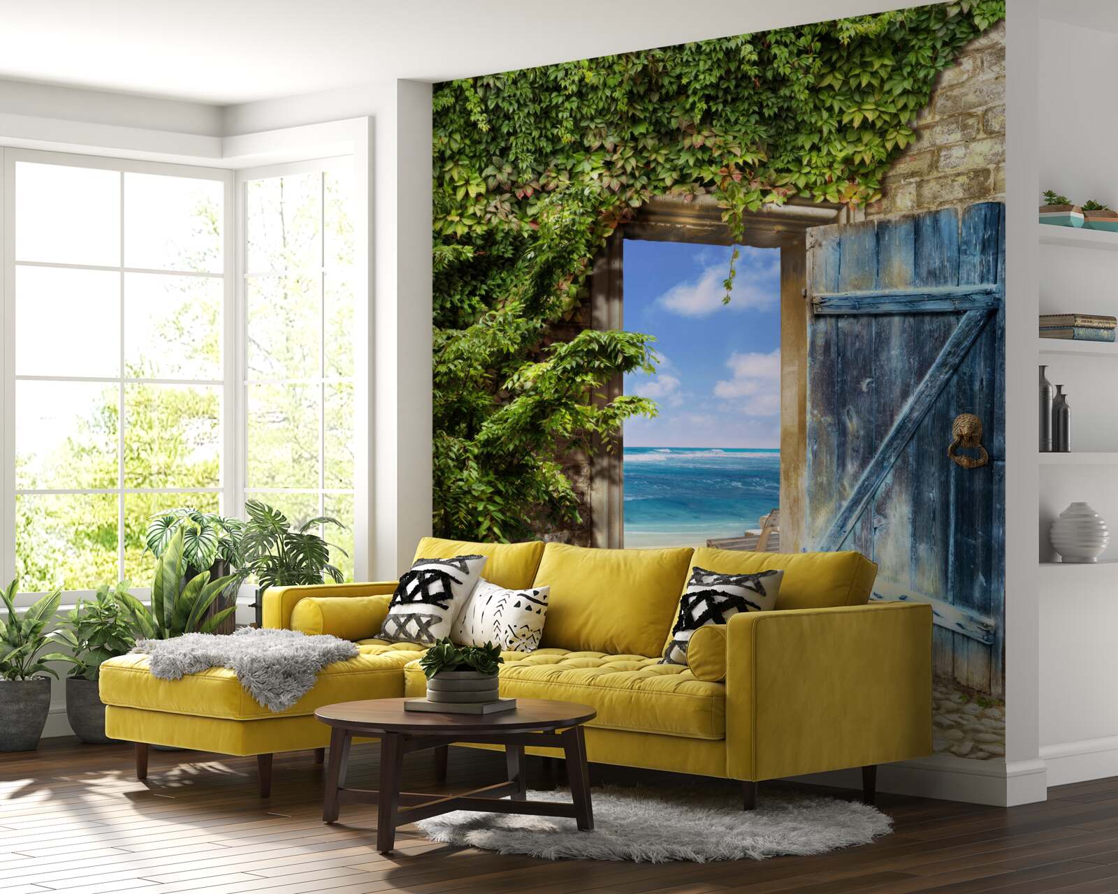 Fototapet casă confortabilă lângă mare